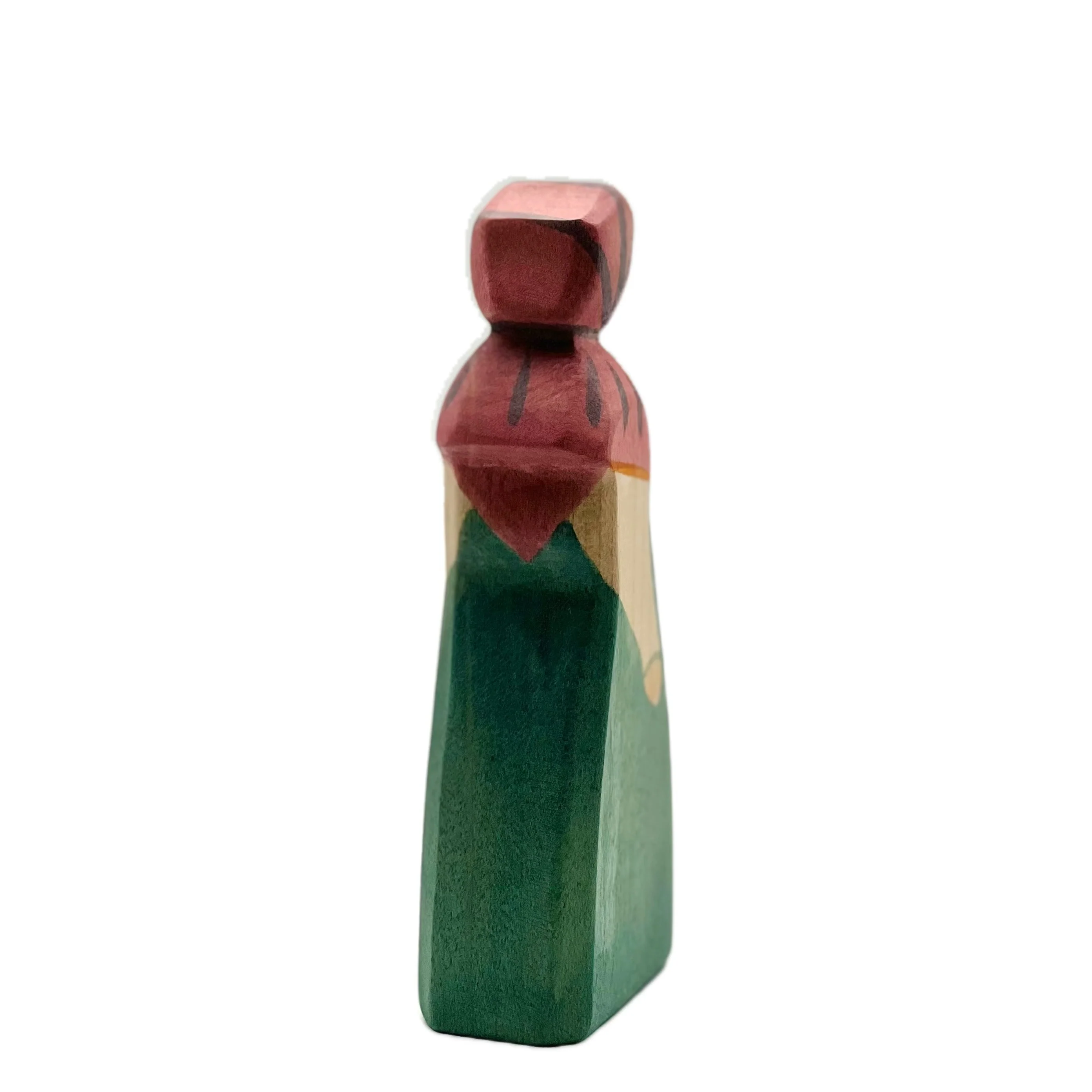 Handcrafted Open Ended Wooden Toy Figure Fairy Tale - Market Woman - Image 3