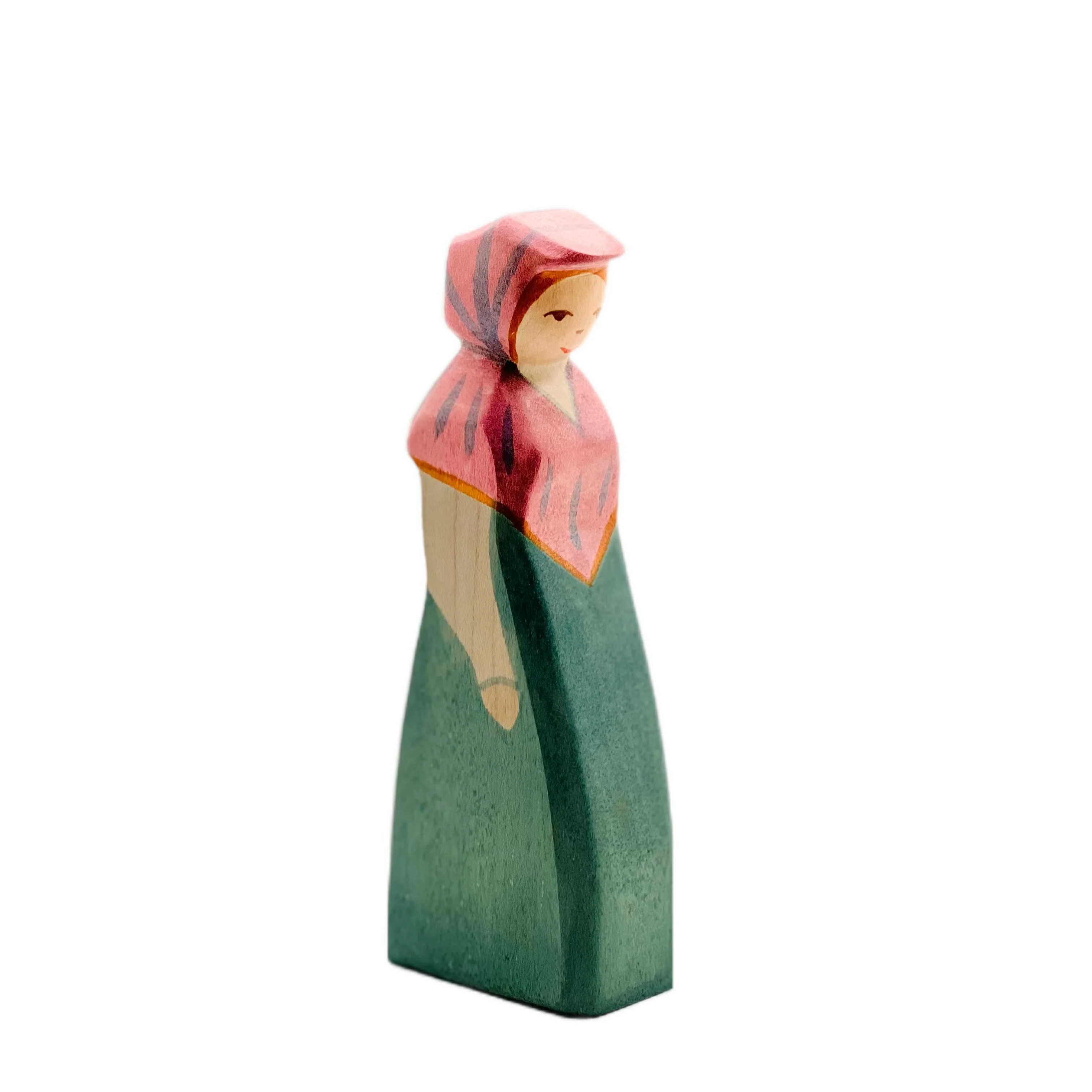 Handcrafted Open Ended Wooden Toy Figure Fairy Tale - Market Woman - Image 4