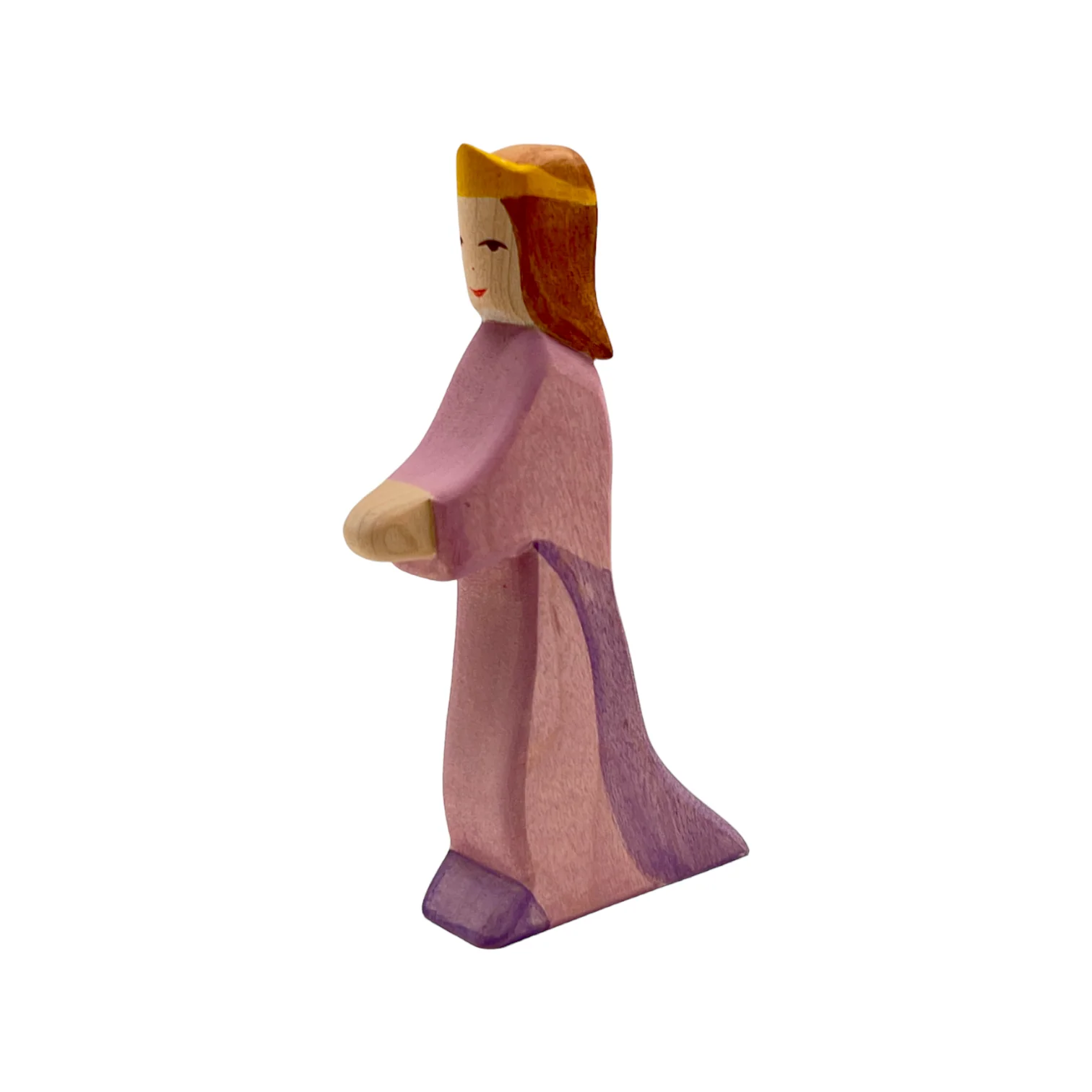 Handcrafted Open Ended Wooden Toy Figure Fairy Tale - Purple Princess