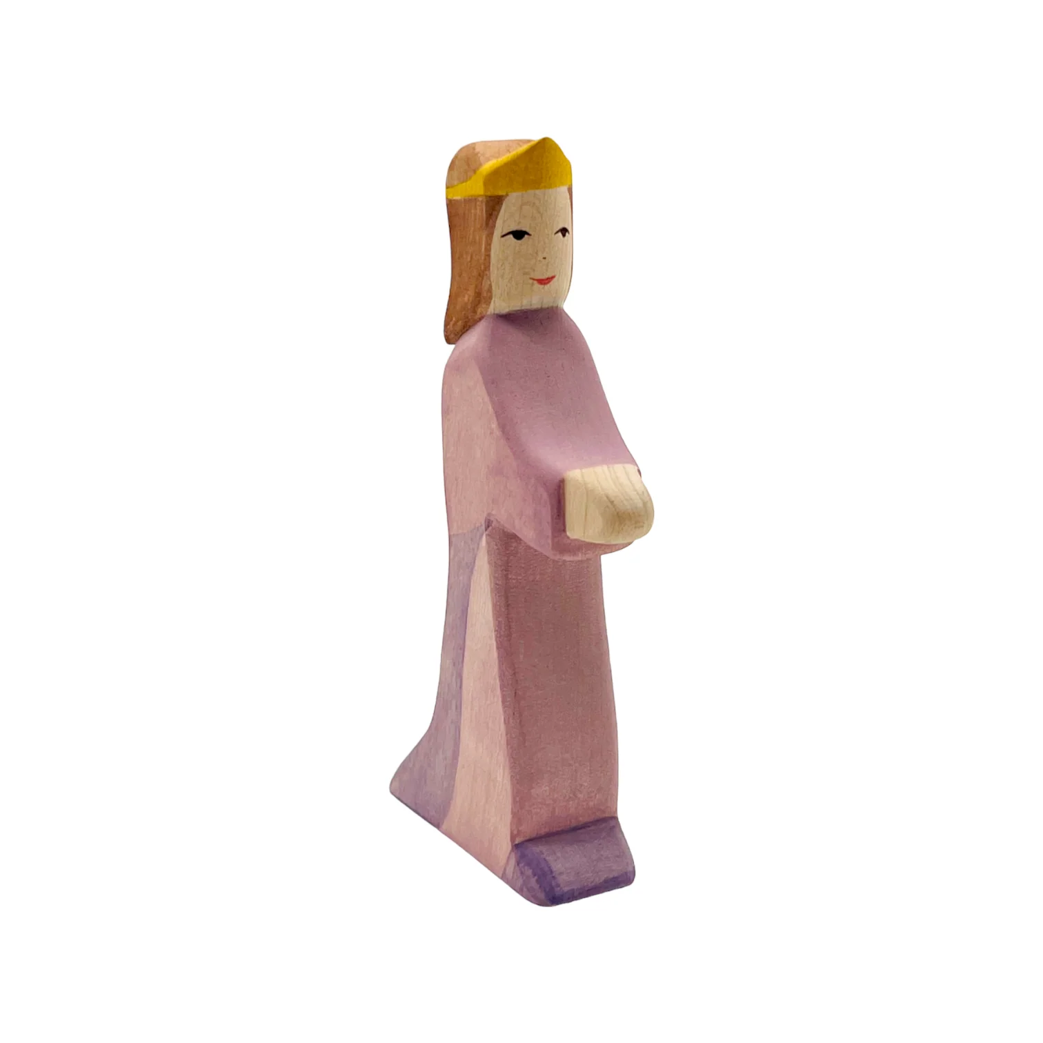 Handcrafted Open Ended Wooden Toy Figure Fairy Tale - Purple Princess - Image 2