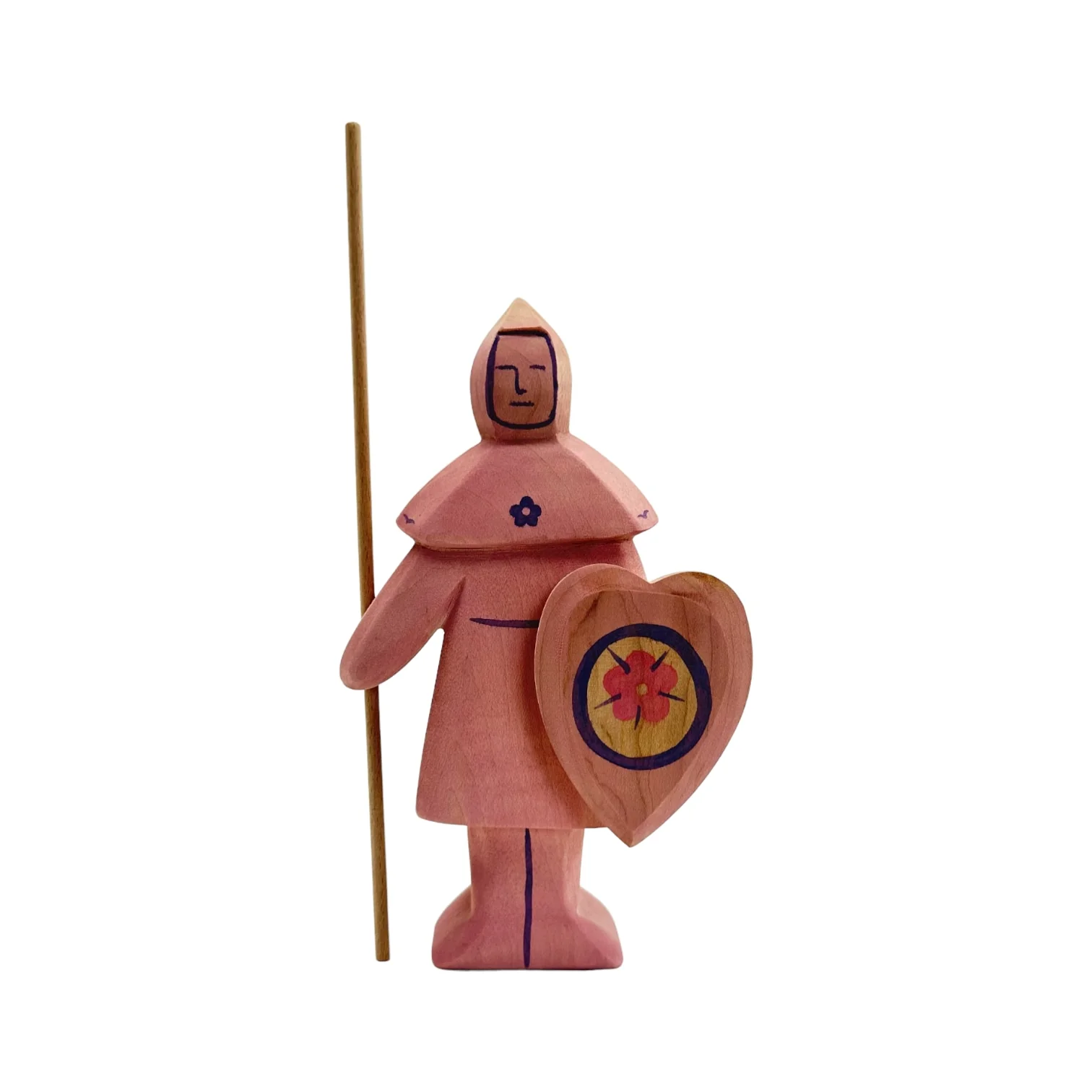 Handcrafted Open Ended Wooden Toy Figure Fairy Tale - Red Knight #2