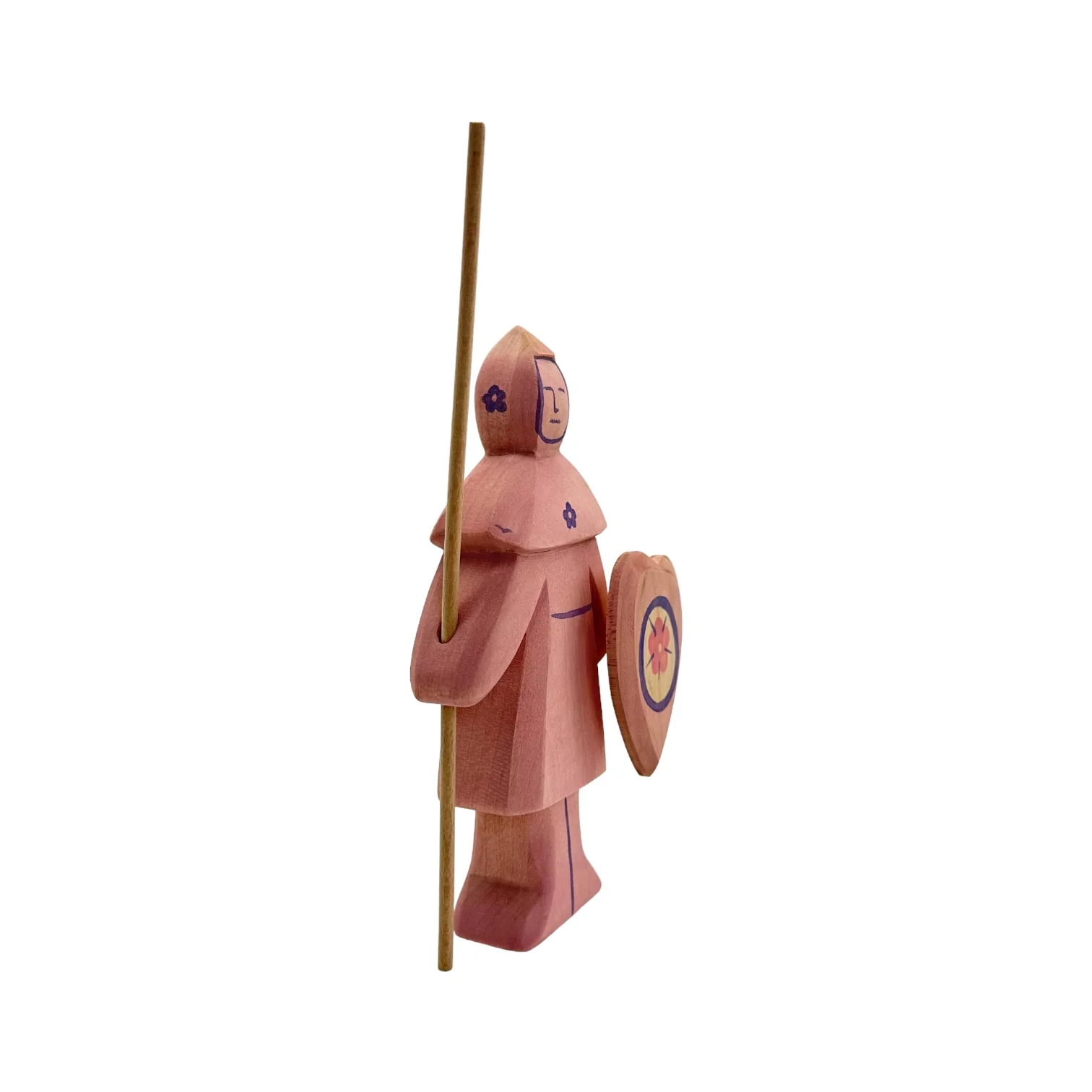Handcrafted Open Ended Wooden Toy Figure Fairy Tale - Red Knight #2 - Image 2
