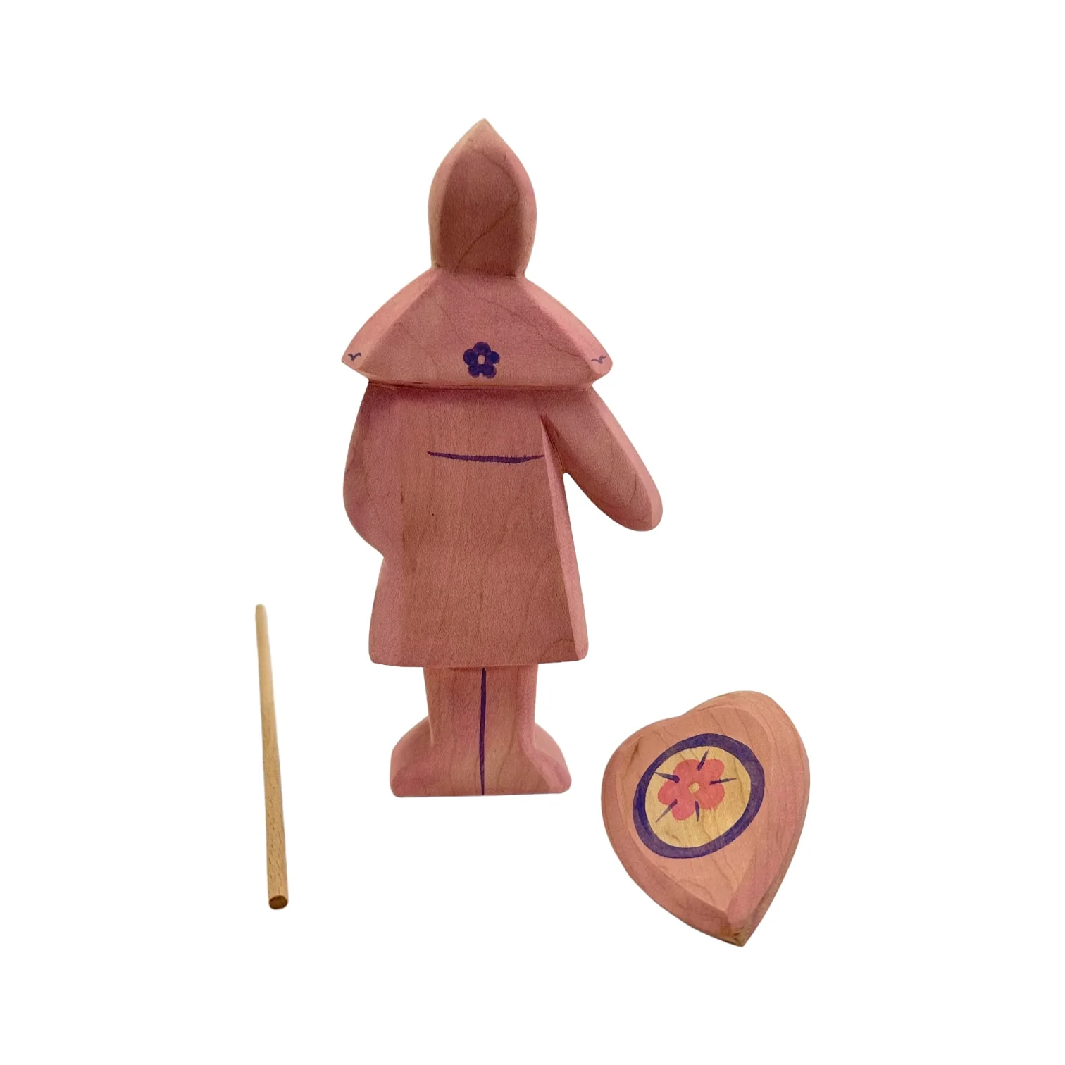 Handcrafted Open Ended Wooden Toy Figure Fairy Tale - Red Knight #2 - Image 4
