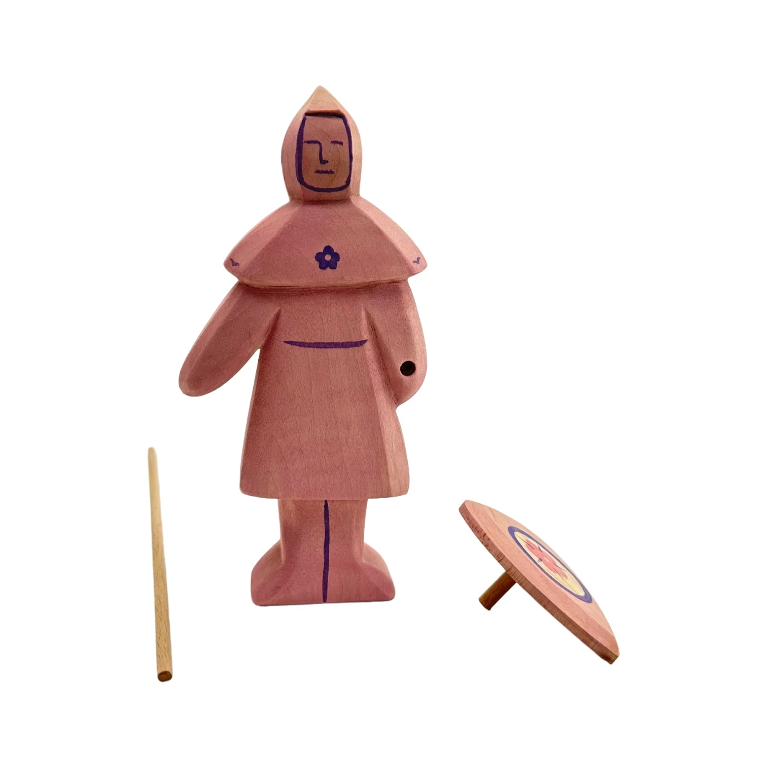 Handcrafted Open Ended Wooden Toy Figure Fairy Tale - Red Knight #2 - Image 5
