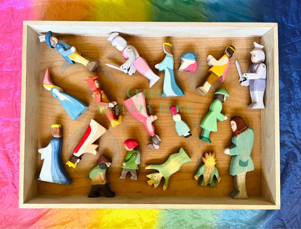 Handcrafted Open Ended Wooden Toy Figure Fairy Tale - Red Riding Hood - Image 5