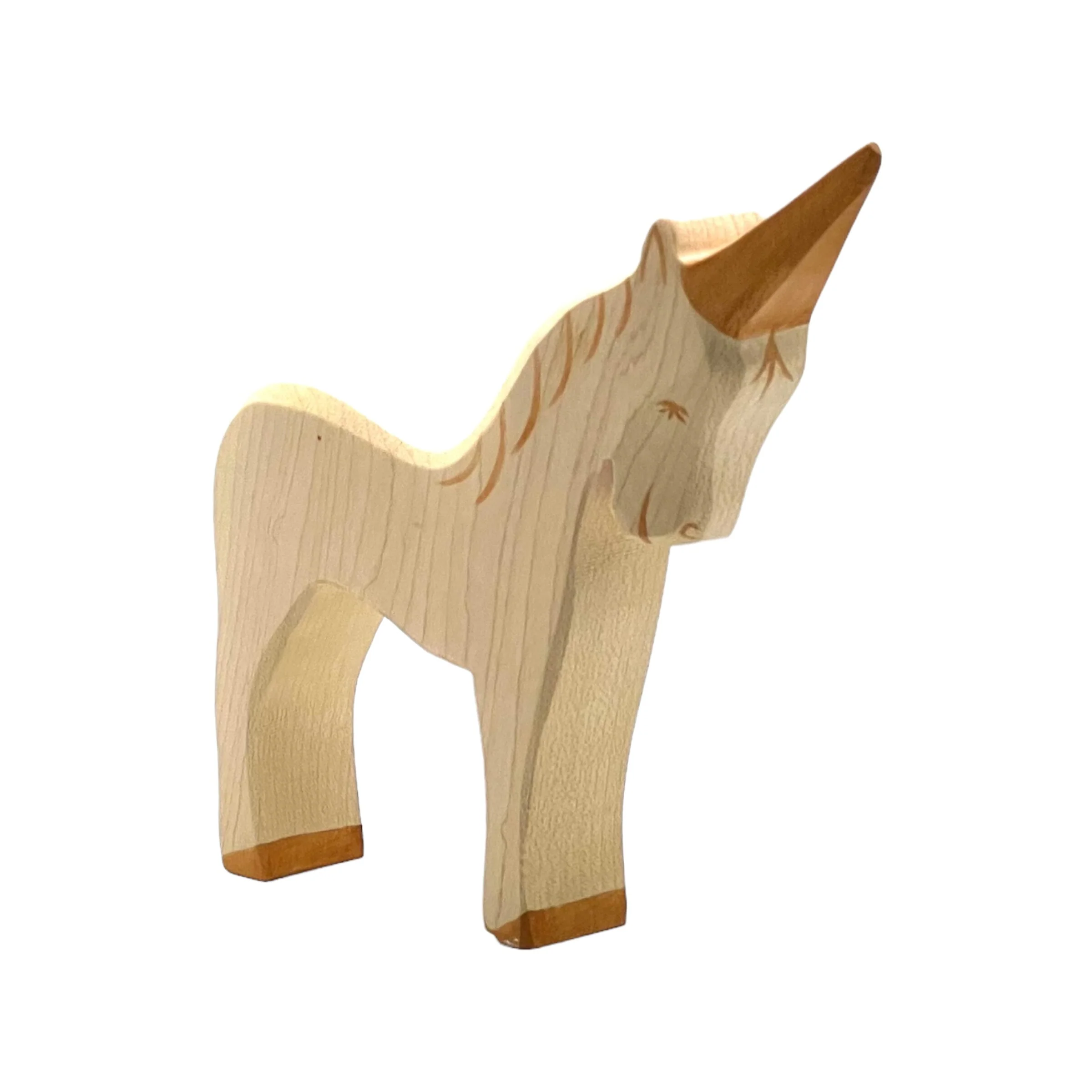 Handcrafted Open Ended Wooden Toy Figure Fairy Tale - Unicorn - Image 2