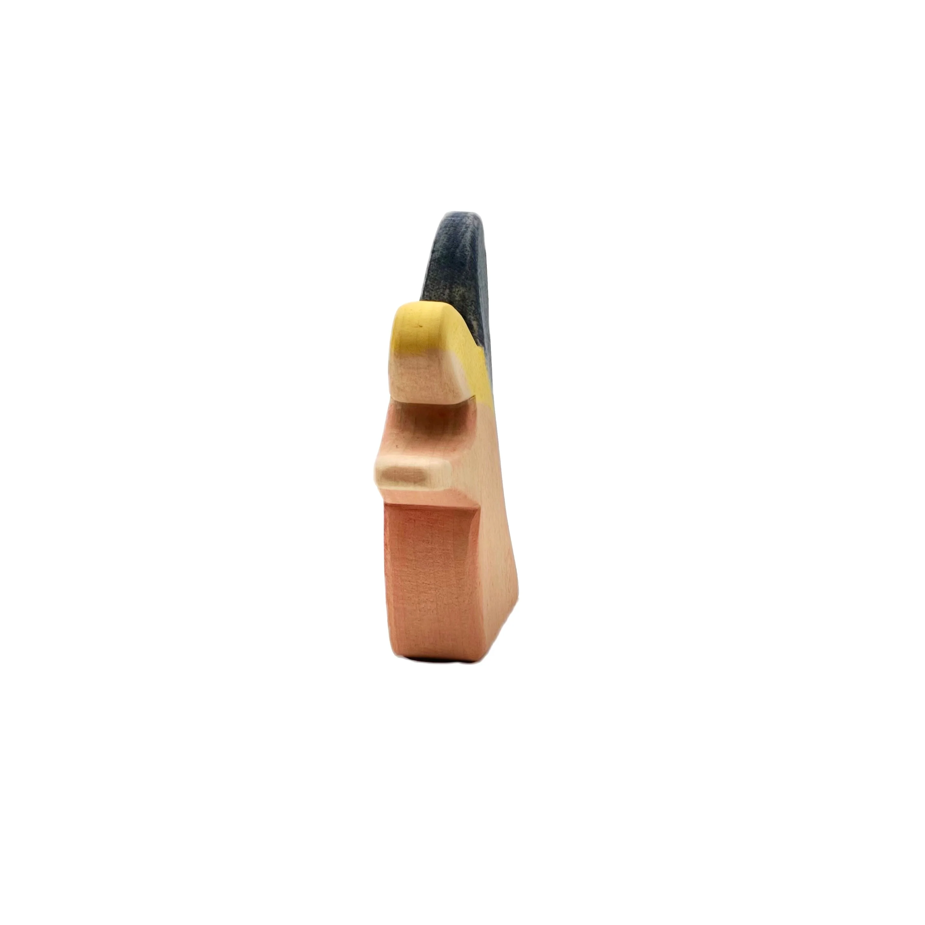 Handcrafted Open Ended Wooden Toy Figure Family - Angel Kneeling Red - Image 3