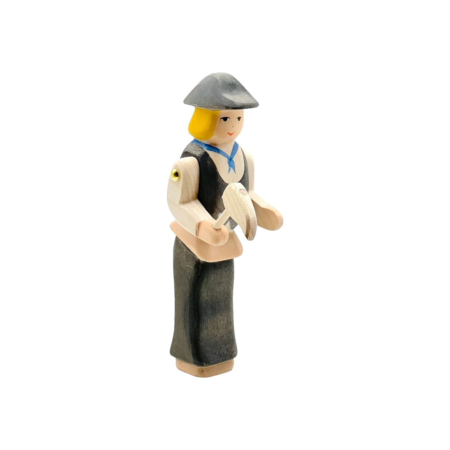 Handcrafted Open Ended Wooden Toy Figure Family - Carpenter (Dark Gray) - Image 2