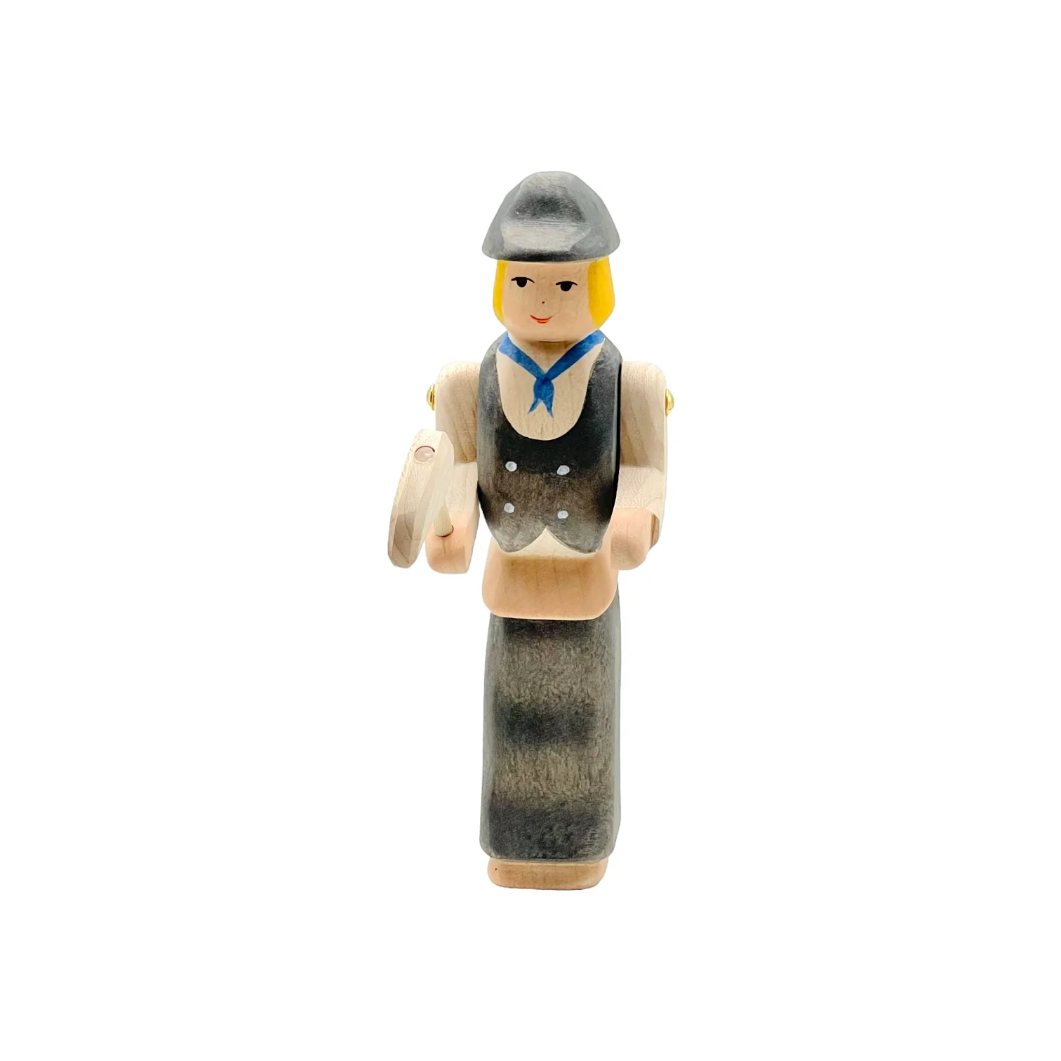 Handcrafted Open Ended Wooden Toy Figure Family - Carpenter (Dark Gray) - Image 3
