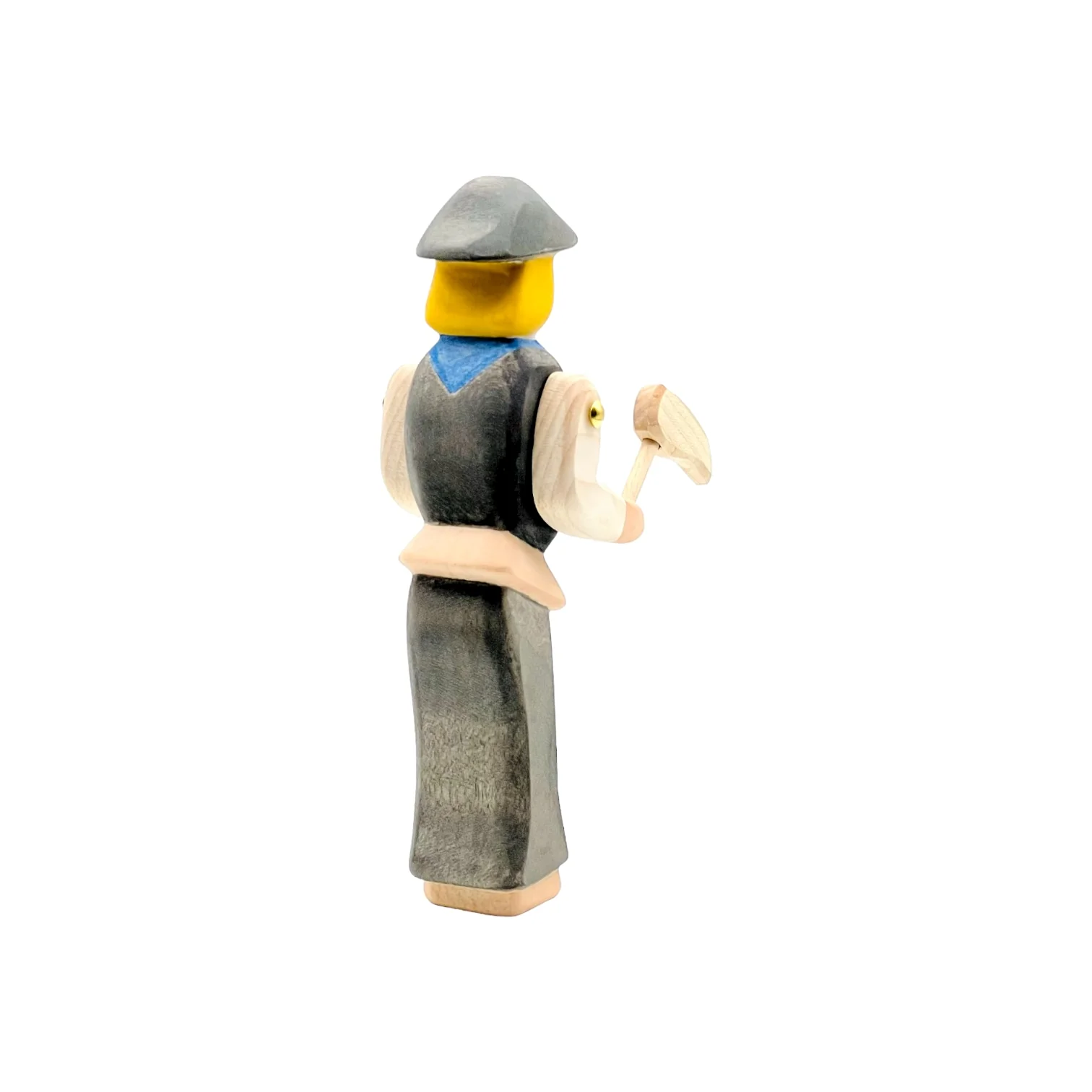 Handcrafted Open Ended Wooden Toy Figure Family - Carpenter (Dark Gray) - Image 4