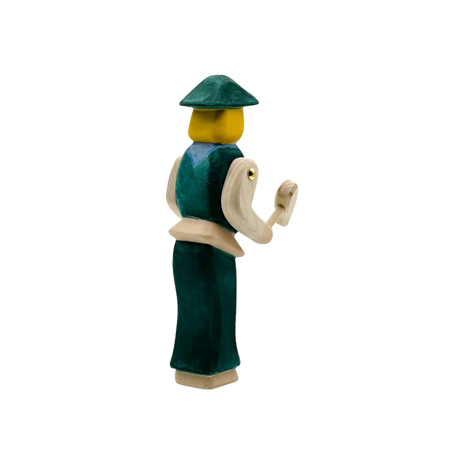 Handcrafted Open Ended Wooden Toy Figure Family - Carpenter (Dark Green) - Image 3
