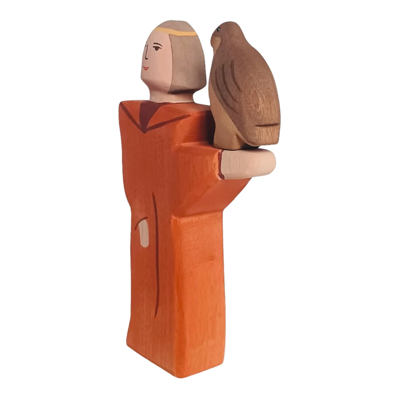Handcrafted Open Ended Wooden Toy Figure Family - Falconer & Falcon Set - Image 3