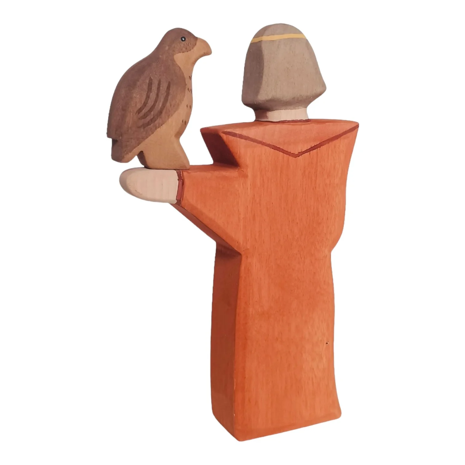 Handcrafted Open Ended Wooden Toy Figure Family - Falconer & Falcon Set - Image 4