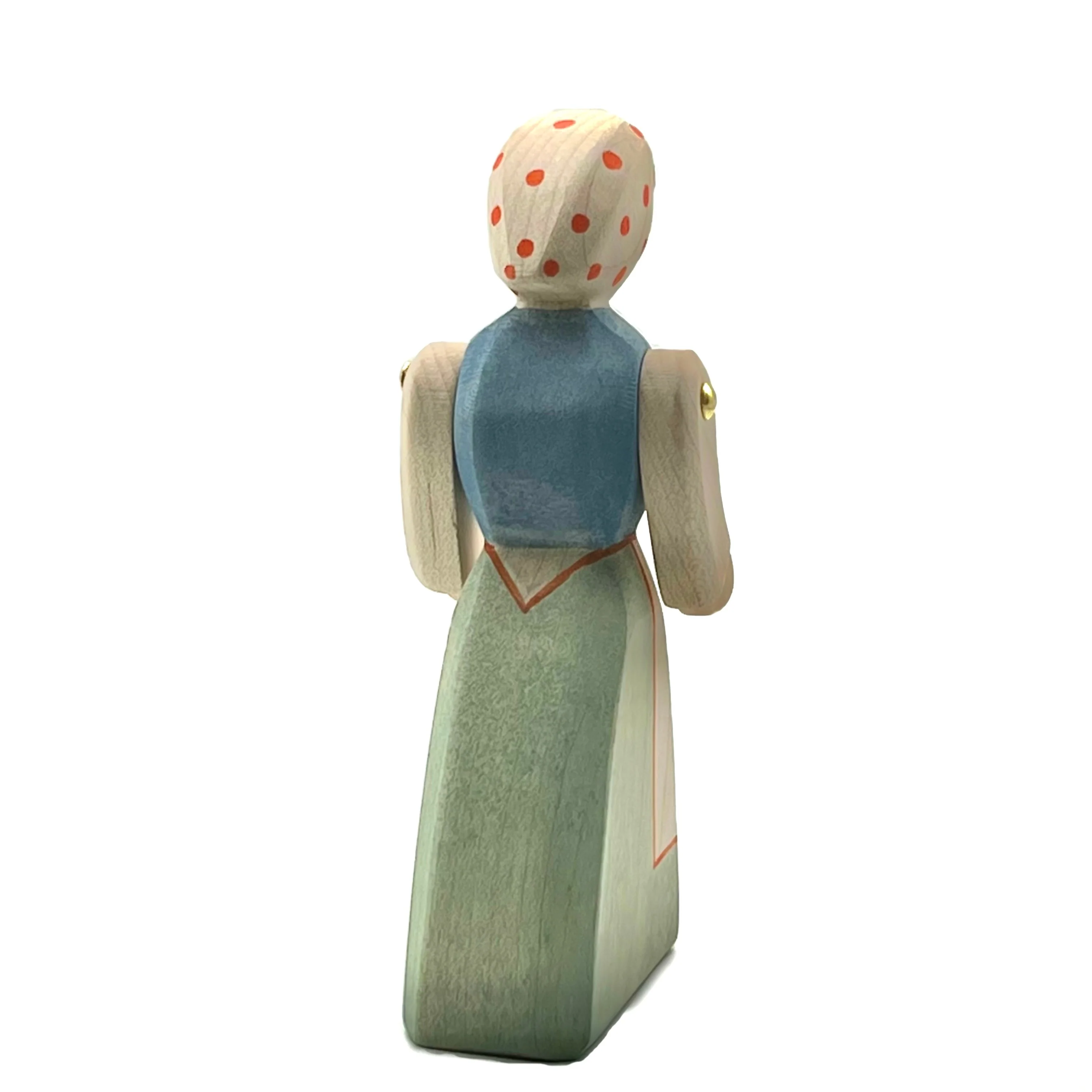 Handcrafted Open Ended Wooden Toy Figure Family - Farm Wife - Image 4