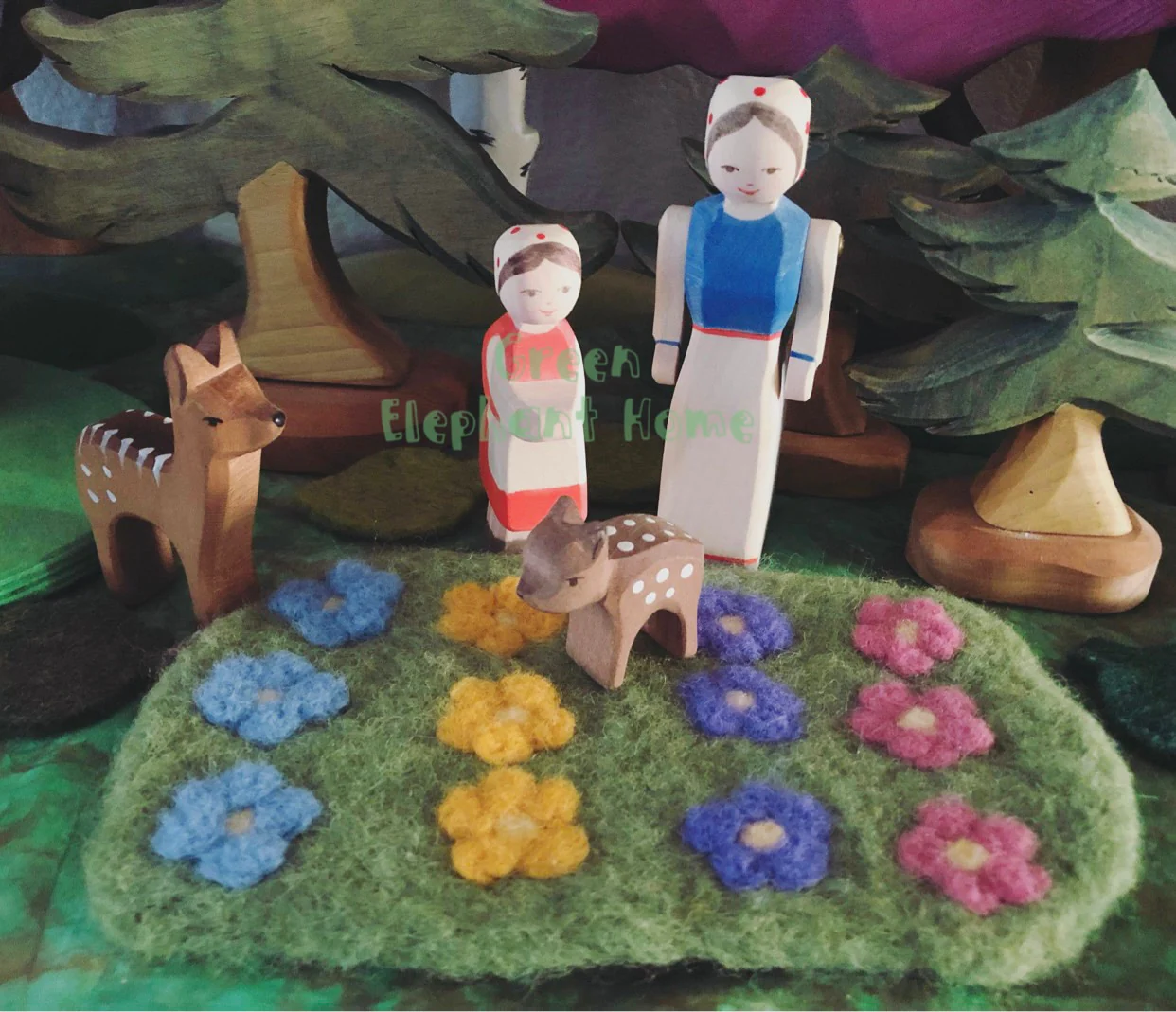 Handcrafted Open Ended Wooden Toy Figure Family - Farm Wife - Image 5