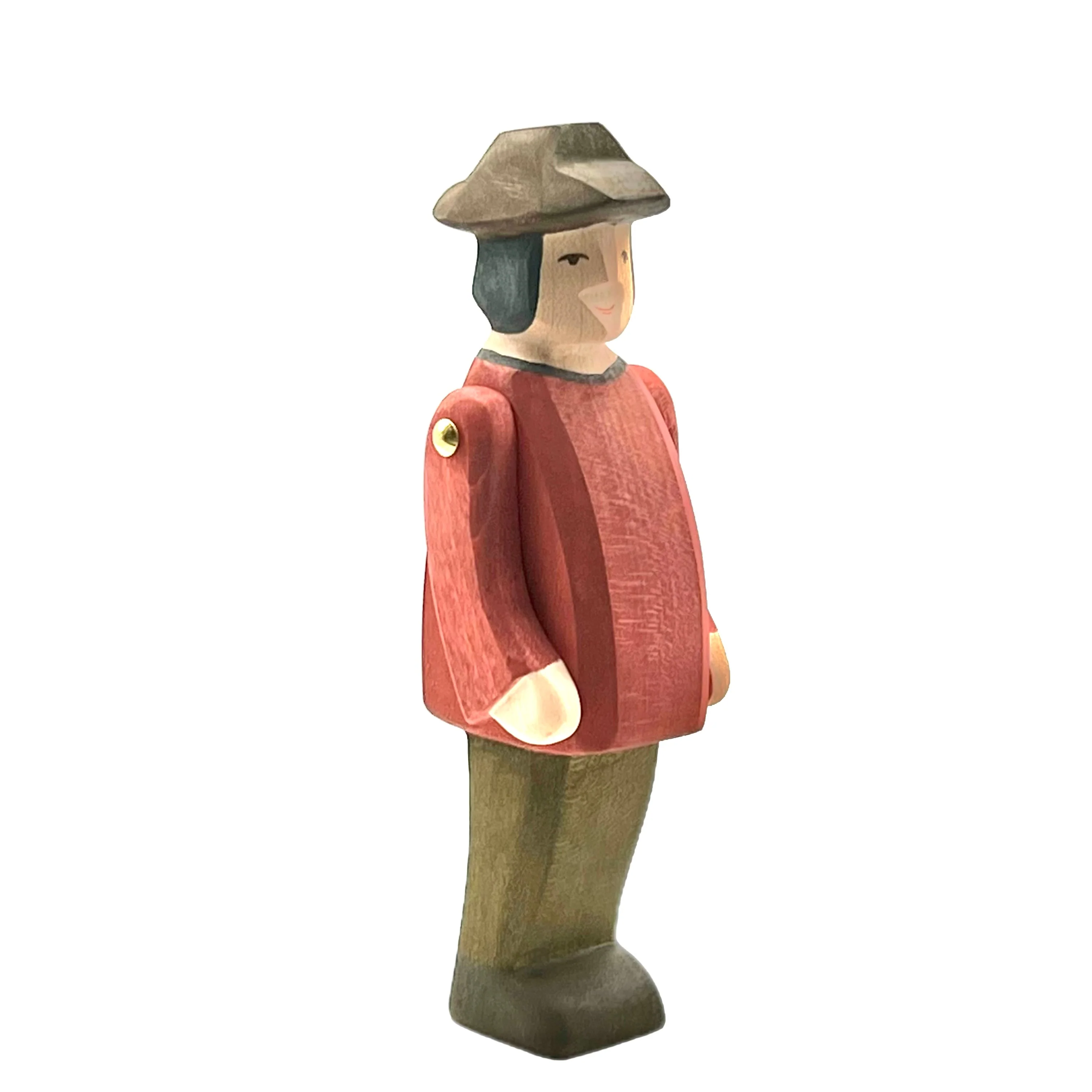 Handcrafted Open Ended Wooden Toy Figure Family - Farmer - Image 3