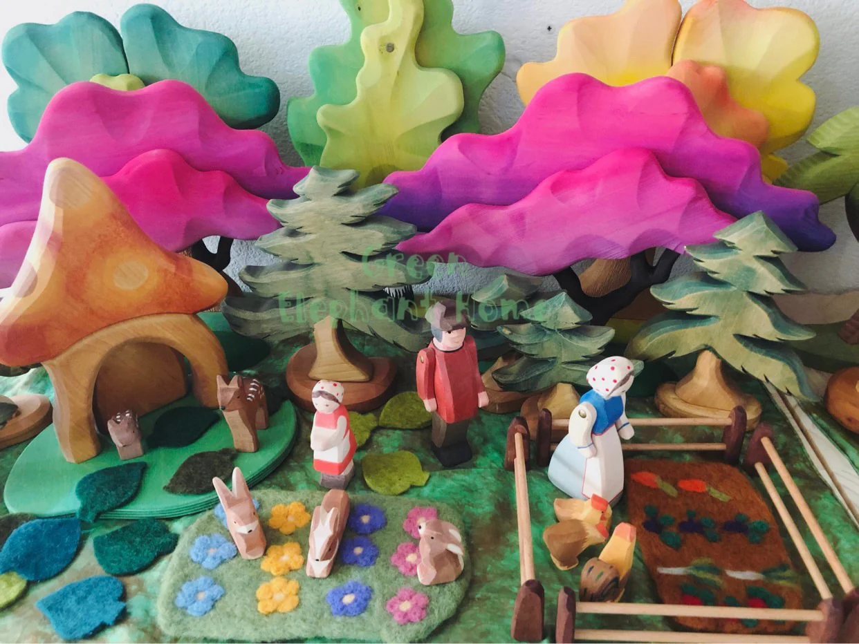 Handcrafted Open Ended Wooden Toy Figure Family - Farmer - Image 6