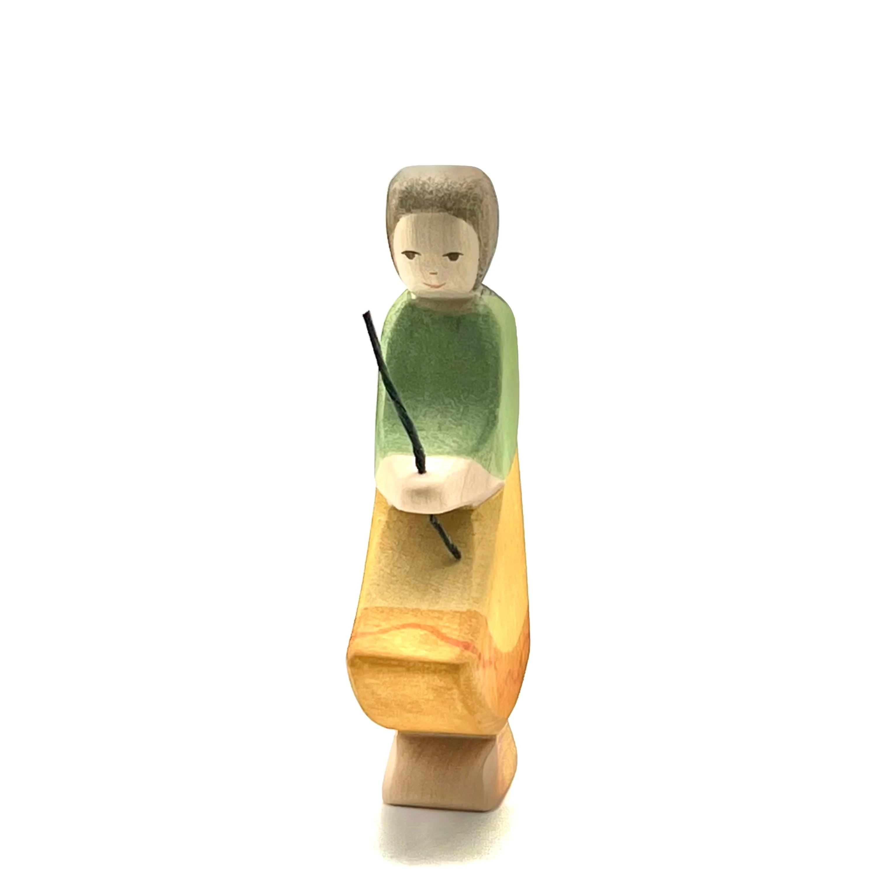 Handcrafted Open Ended Wooden Toy Figure Family - Goose Girl - Image 2