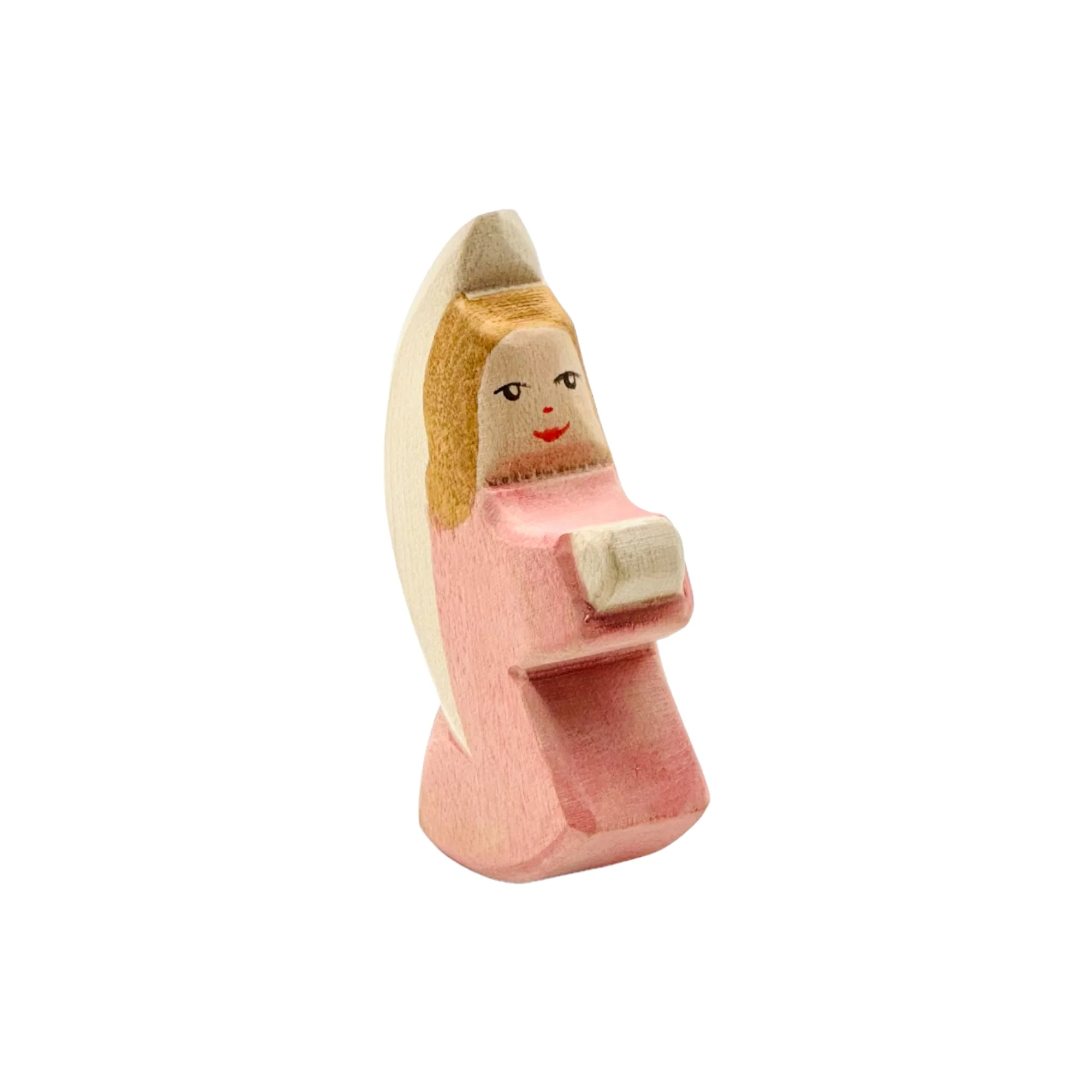 Handcrafted Open Ended Wooden Toy Figure Family - Little Angel Pink - Image 4