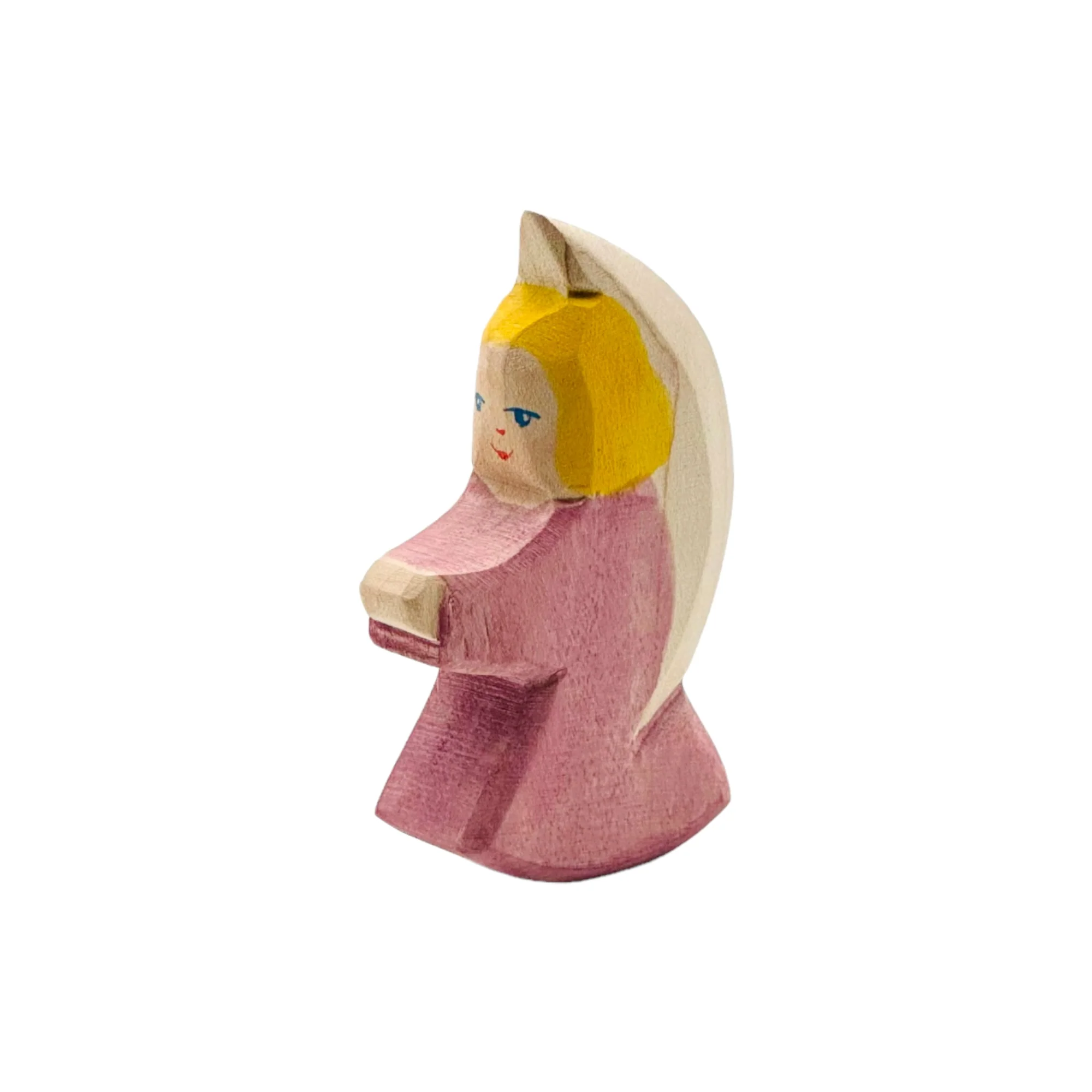 Handcrafted Open Ended Wooden Toy Figure Family - Little Angel Purple - Image 3