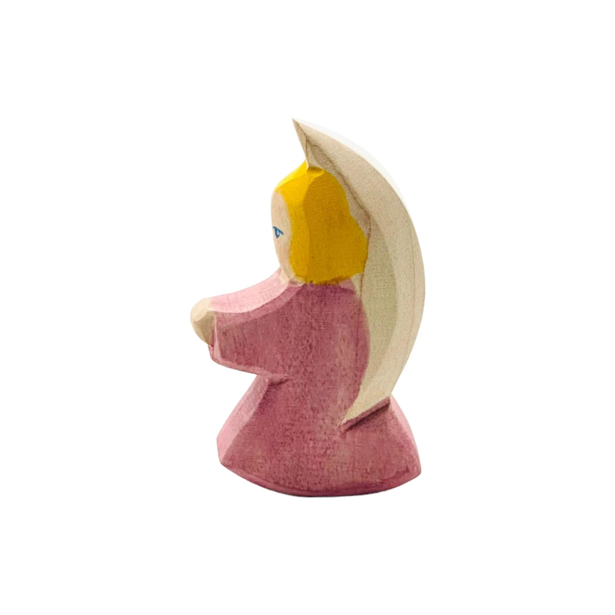 Handcrafted Open Ended Wooden Toy Figure Family - Little Angel Purple - Image 4