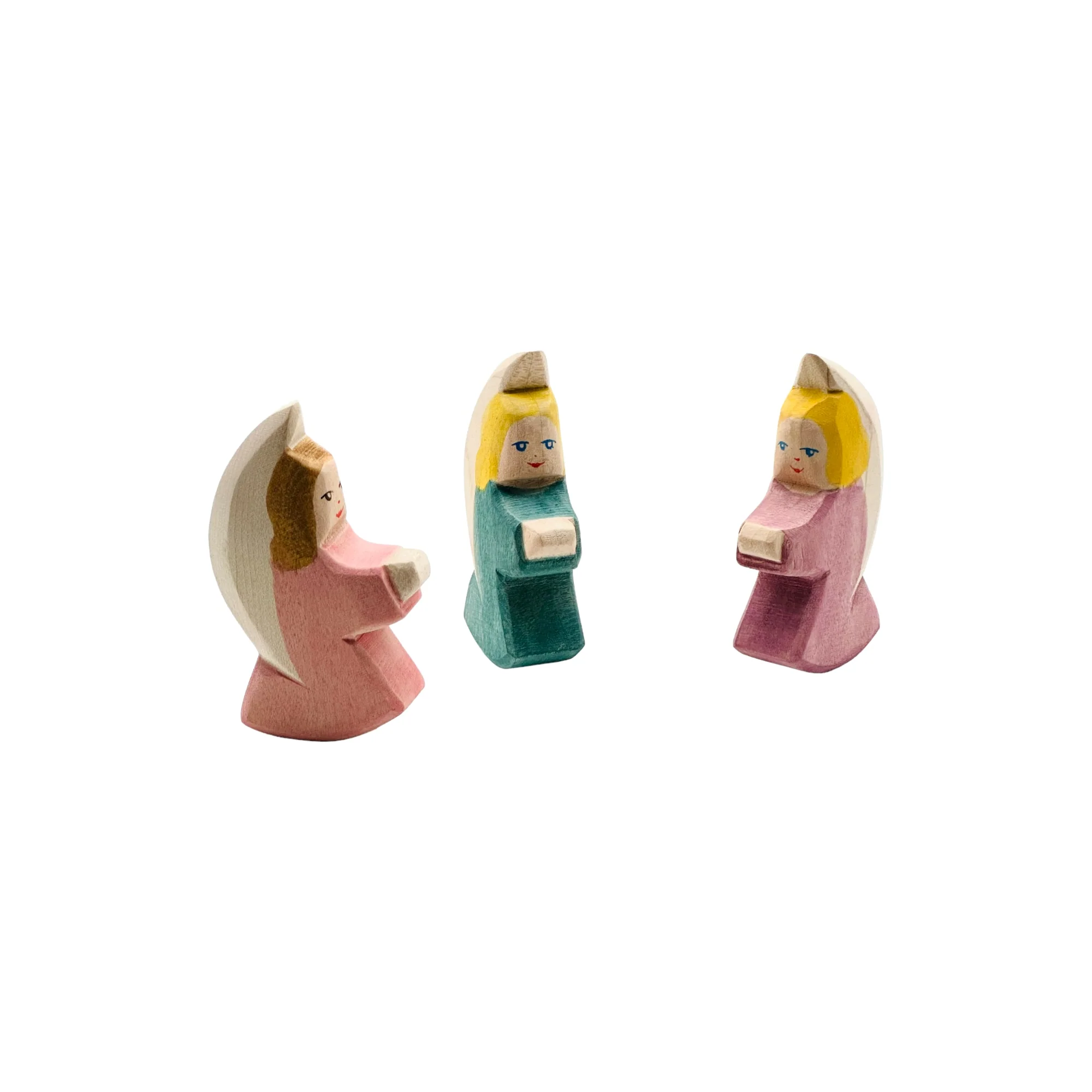 Handcrafted Open Ended Wooden Toy Figure Family - Little Angel Purple - Image 5