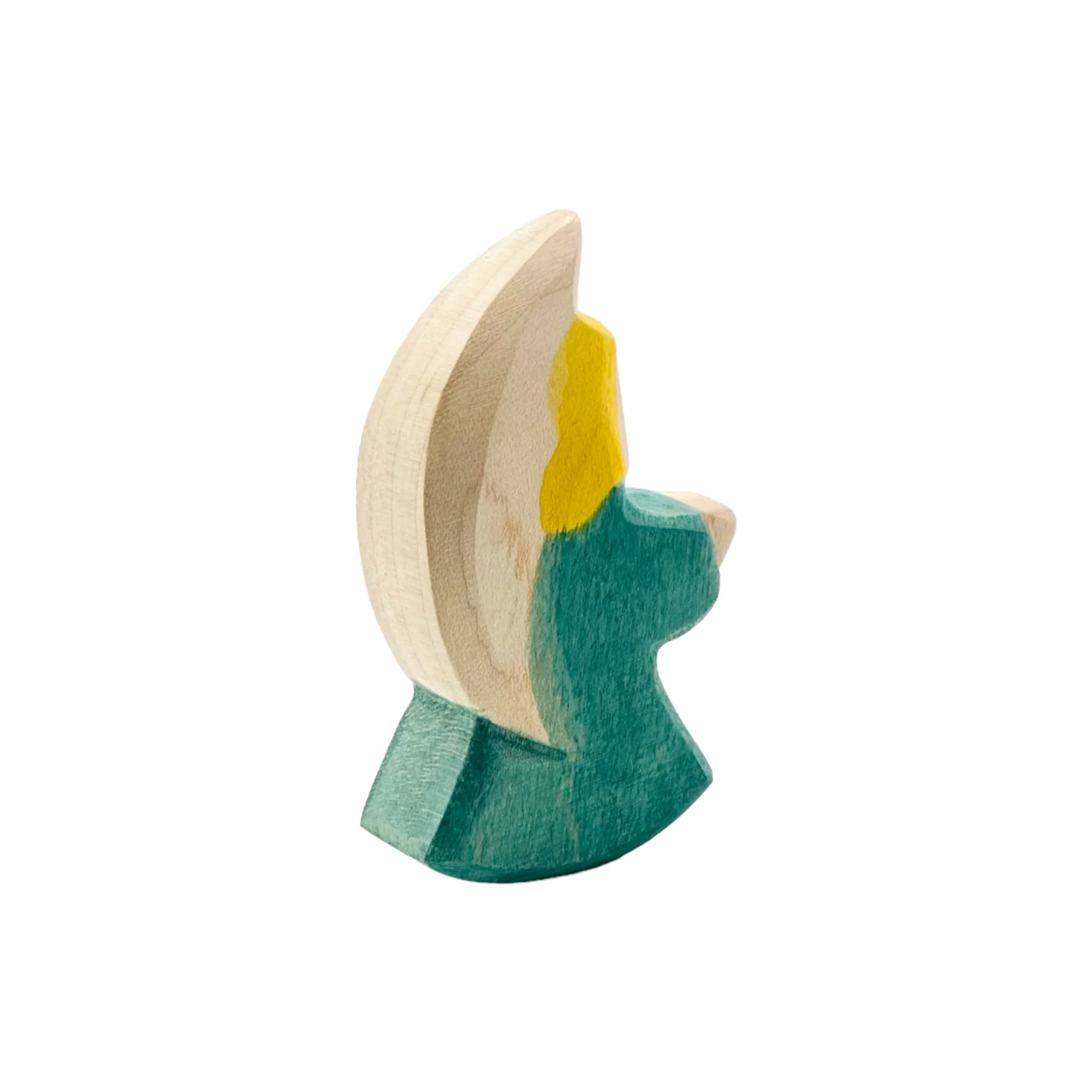 Handcrafted Open Ended Wooden Toy Figure Family - Little Angel Turquoise - Image 5