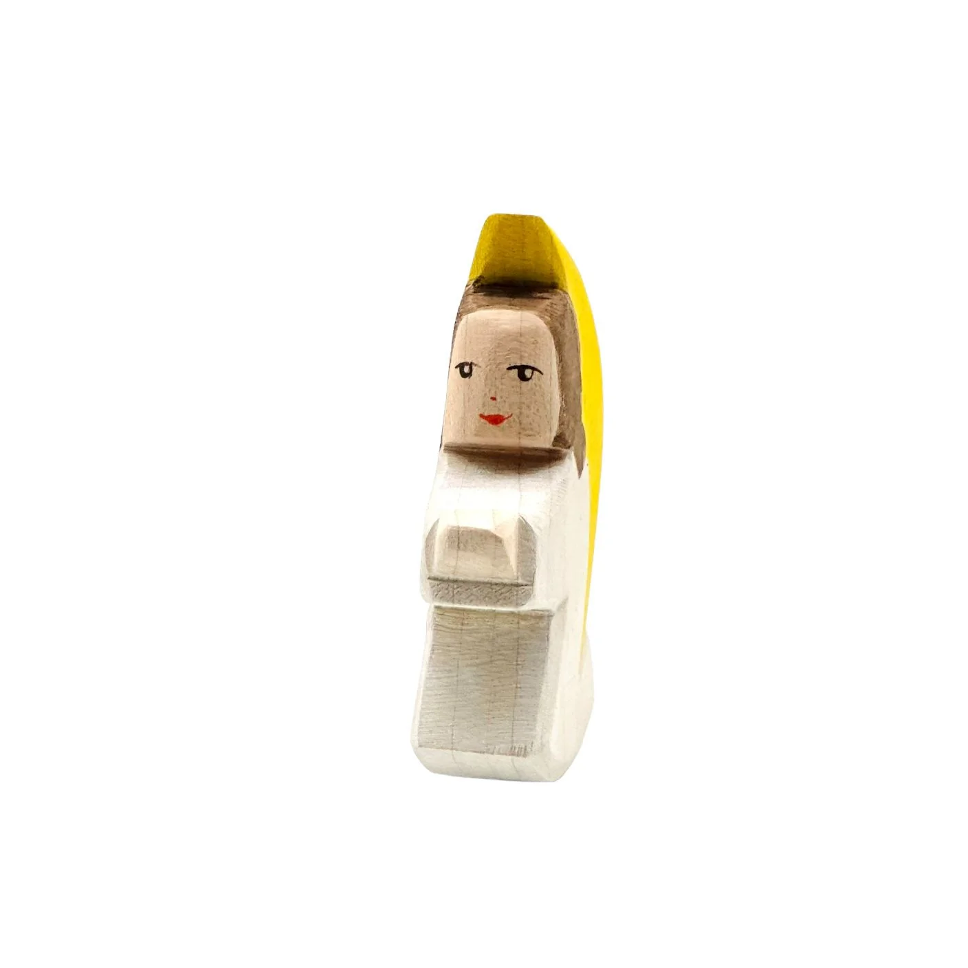 Handcrafted Open Ended Wooden Toy Figure Family - Little Angel White - Image 3