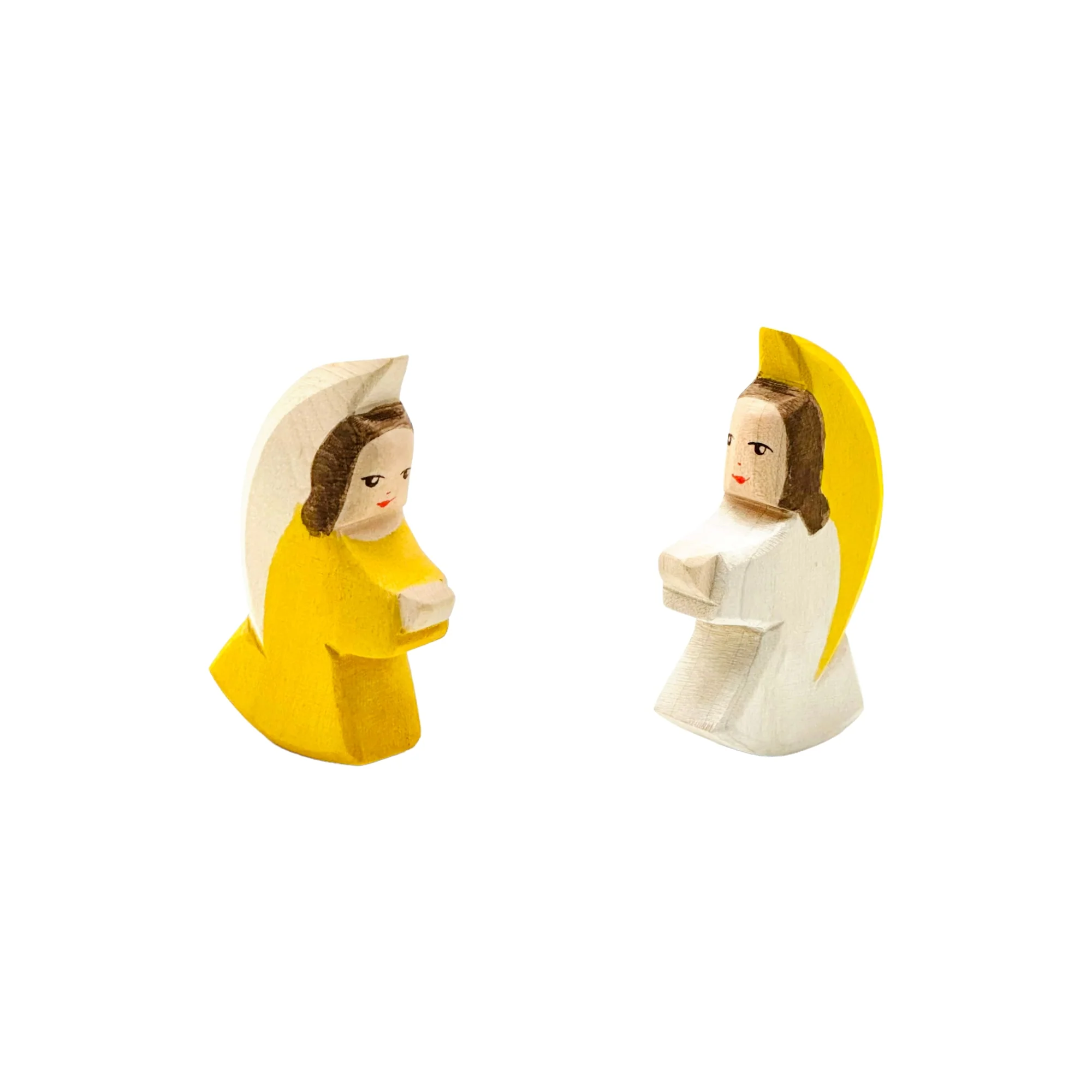 Handcrafted Open Ended Wooden Toy Figure Family - Little Angel White - Image 5