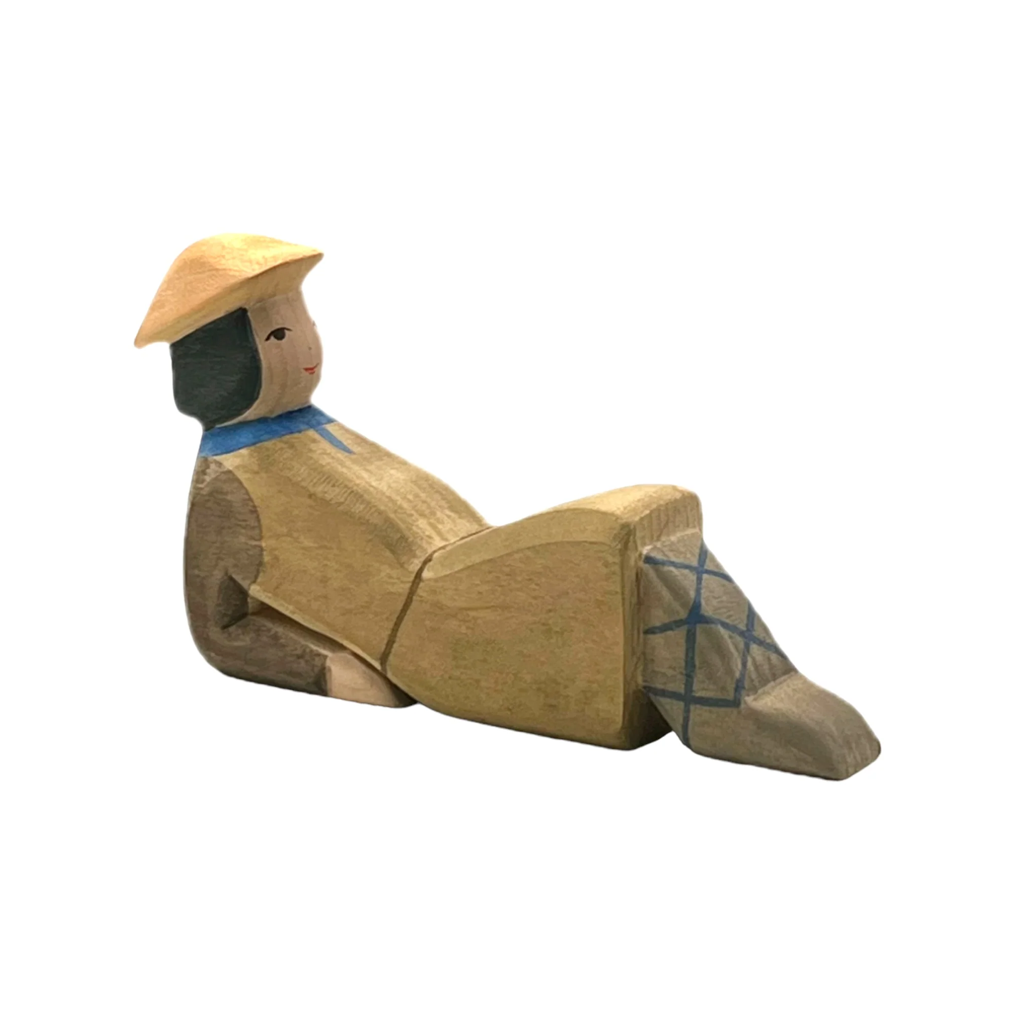 Handcrafted Open Ended Wooden Toy Figure Family - Lying Shepherd - Image 2