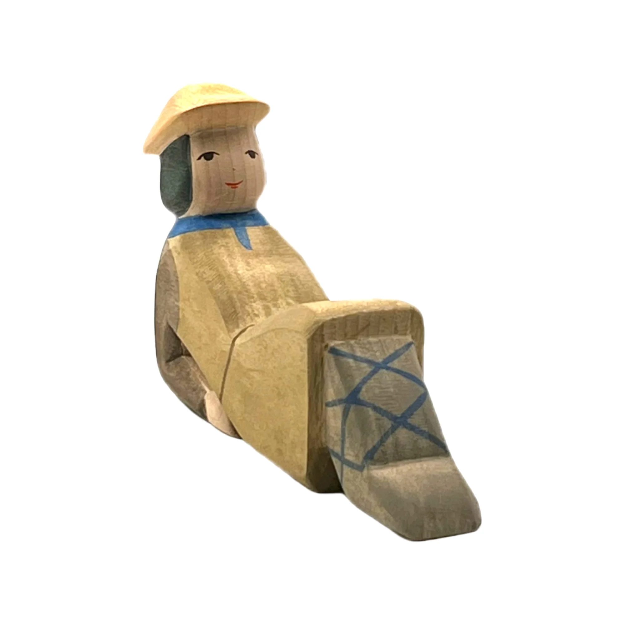 Handcrafted Open Ended Wooden Toy Figure Family - Lying Shepherd - Image 3