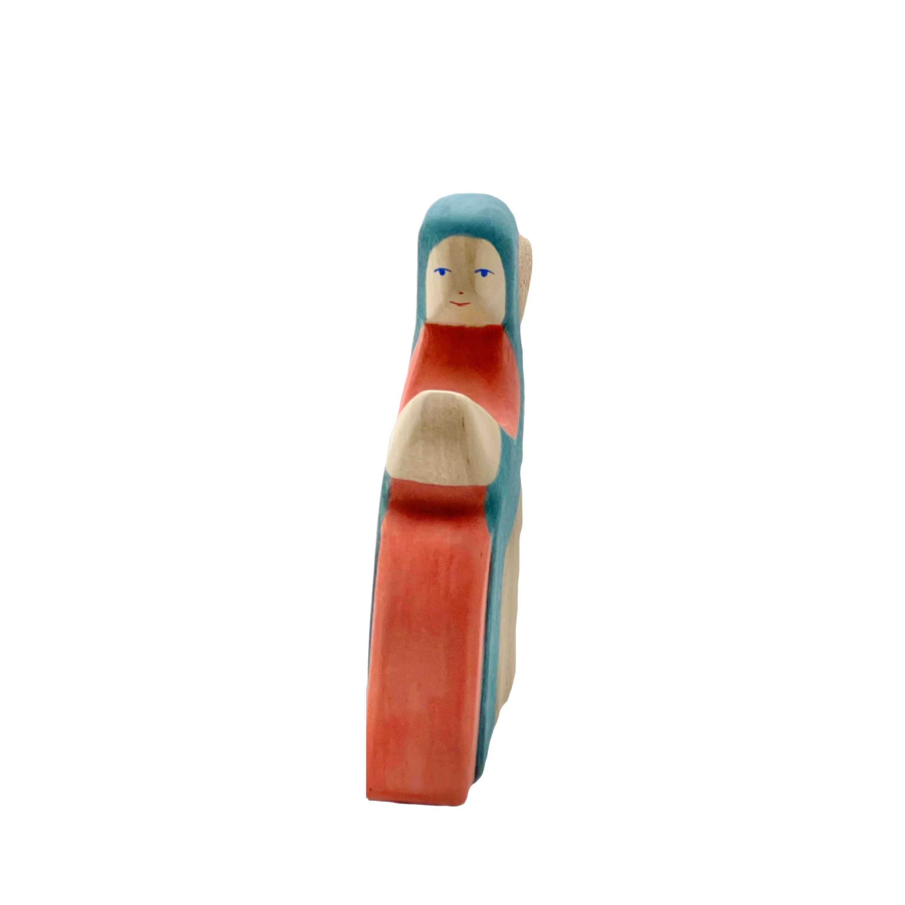 Handcrafted Open Ended Wooden Toy Figure Family - Mary on Throne 2 Pieces - Image 3