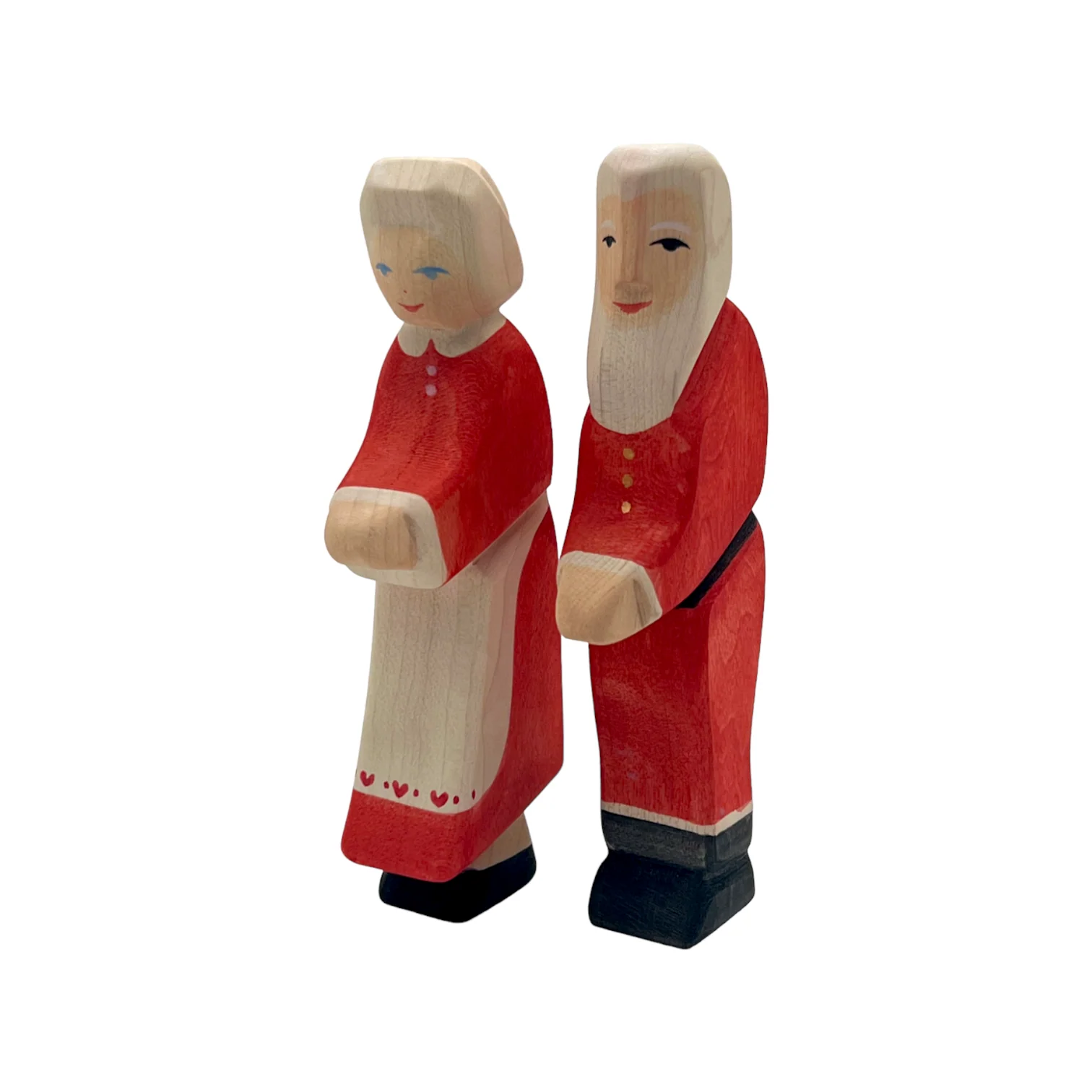 Handcrafted Open Ended Wooden Toy Figure Family - Mr. and Mrs. Claus (2 Pieces) - Image 3