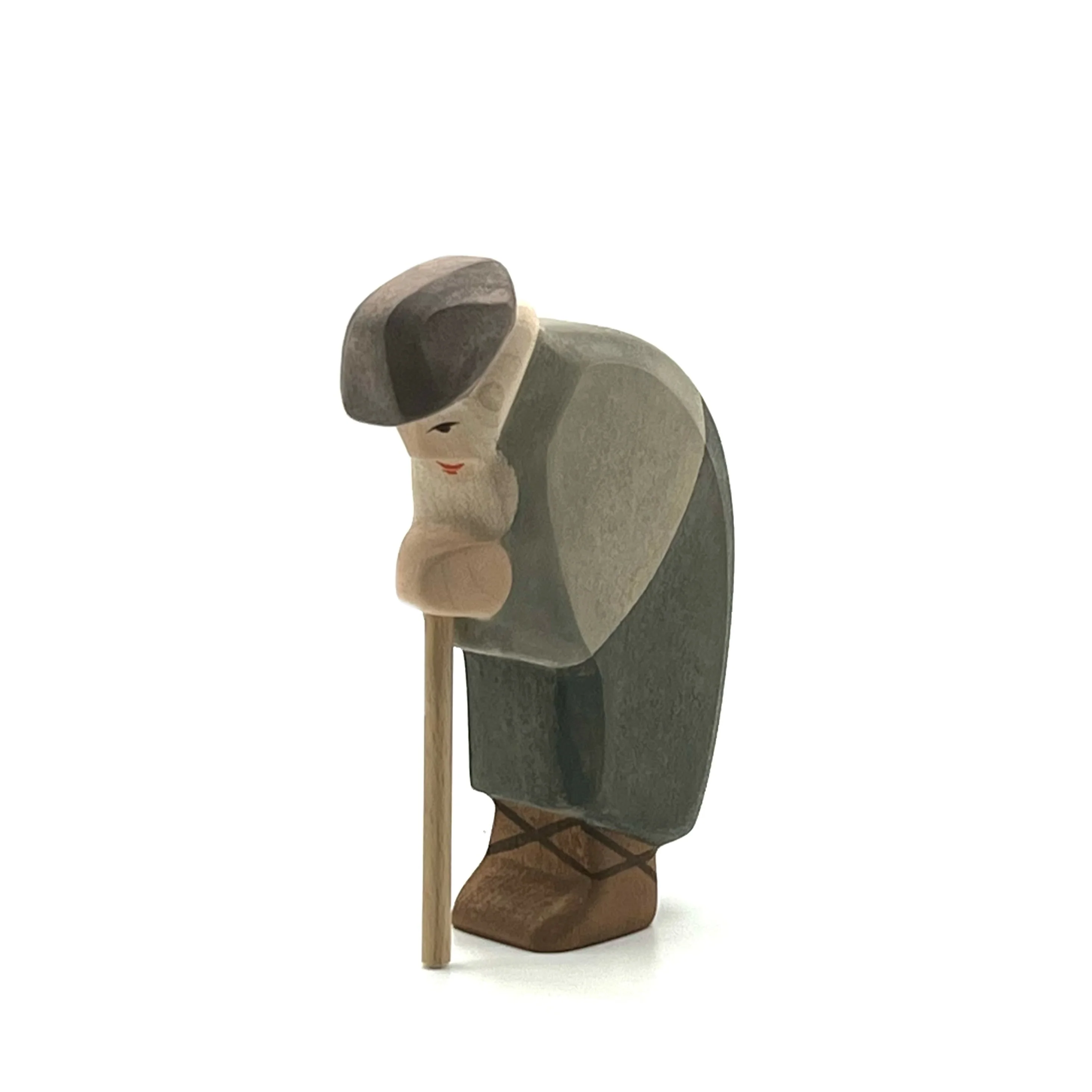 Handcrafted Open Ended Wooden Toy Figure Family - Shepherd Bowing