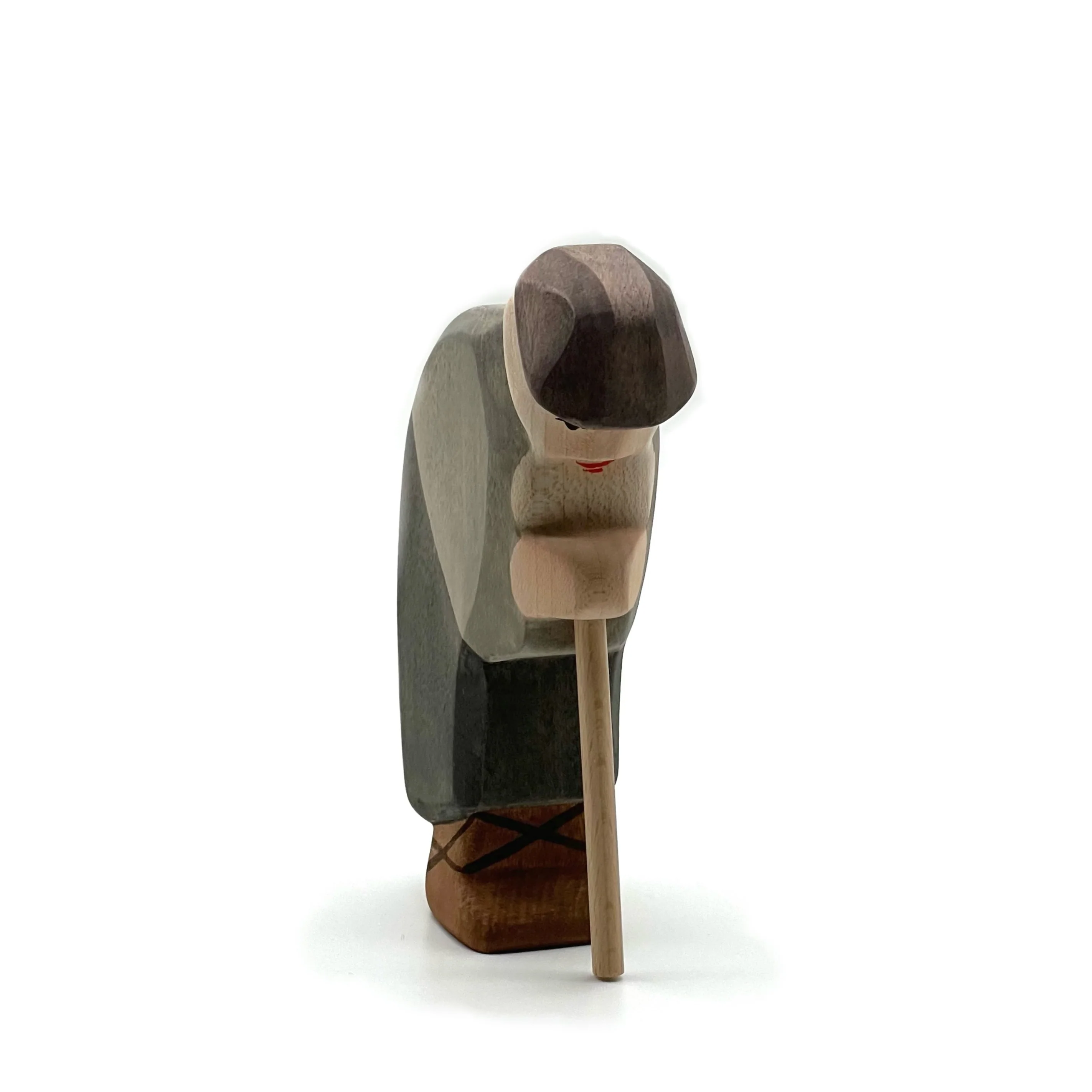 Handcrafted Open Ended Wooden Toy Figure Family - Shepherd Bowing - Image 2