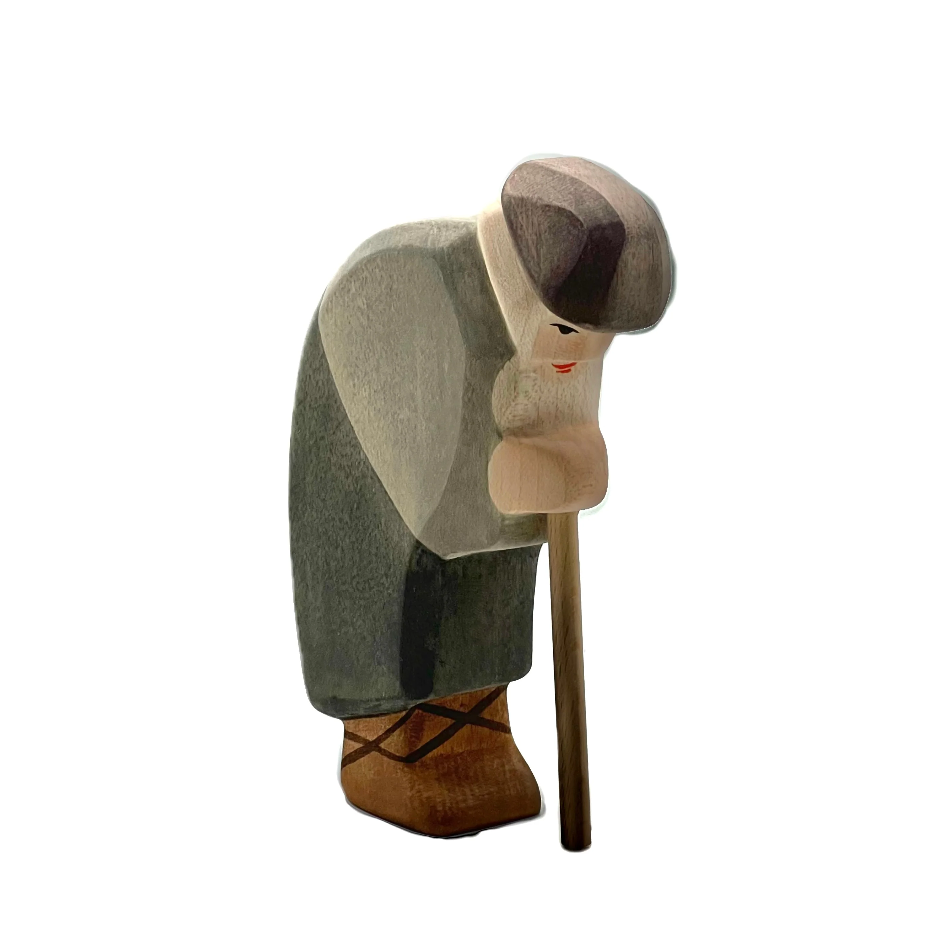 Handcrafted Open Ended Wooden Toy Figure Family - Shepherd Bowing - Image 3