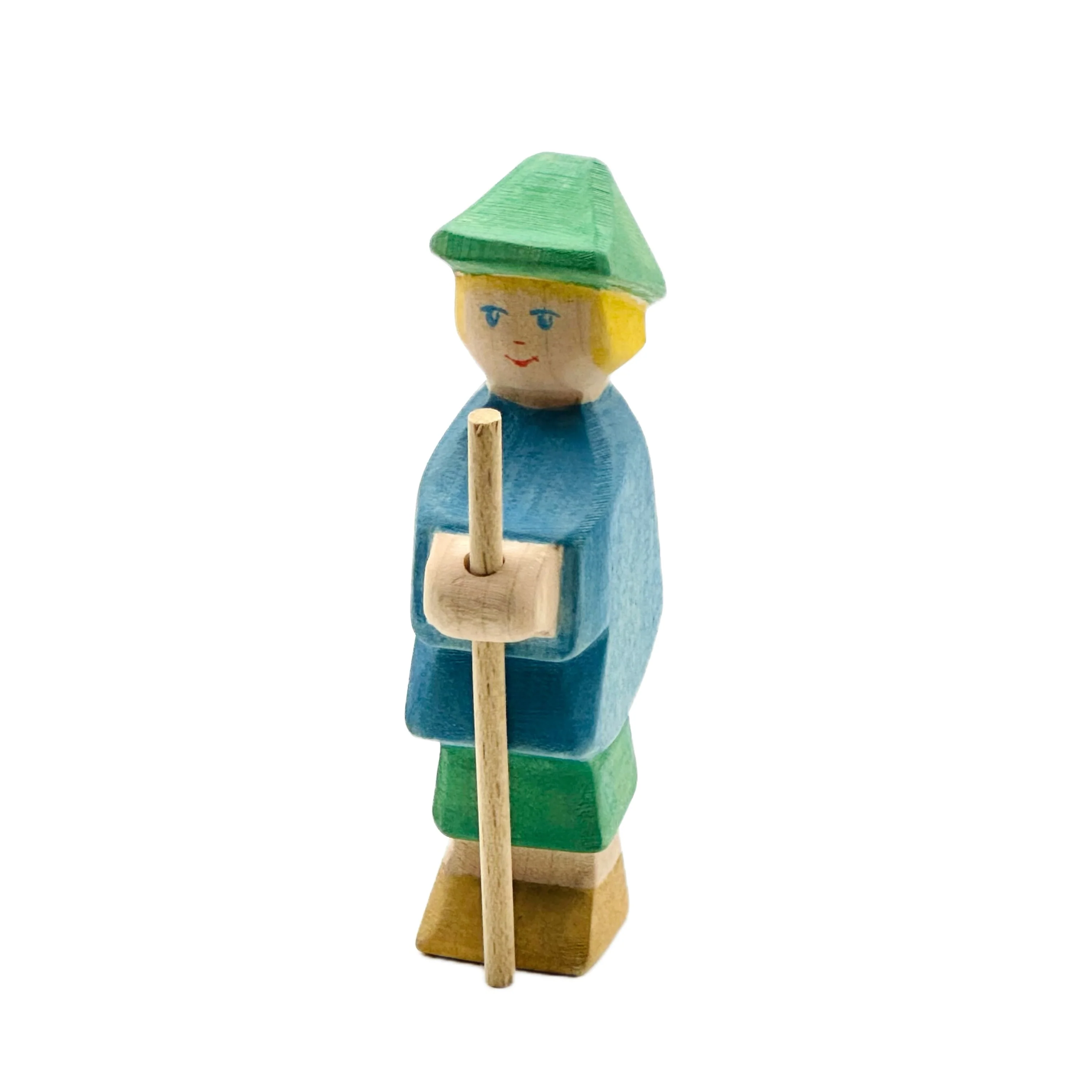 Handcrafted Open Ended Wooden Toy Figure Family - Shepherd Boy Small - Image 2