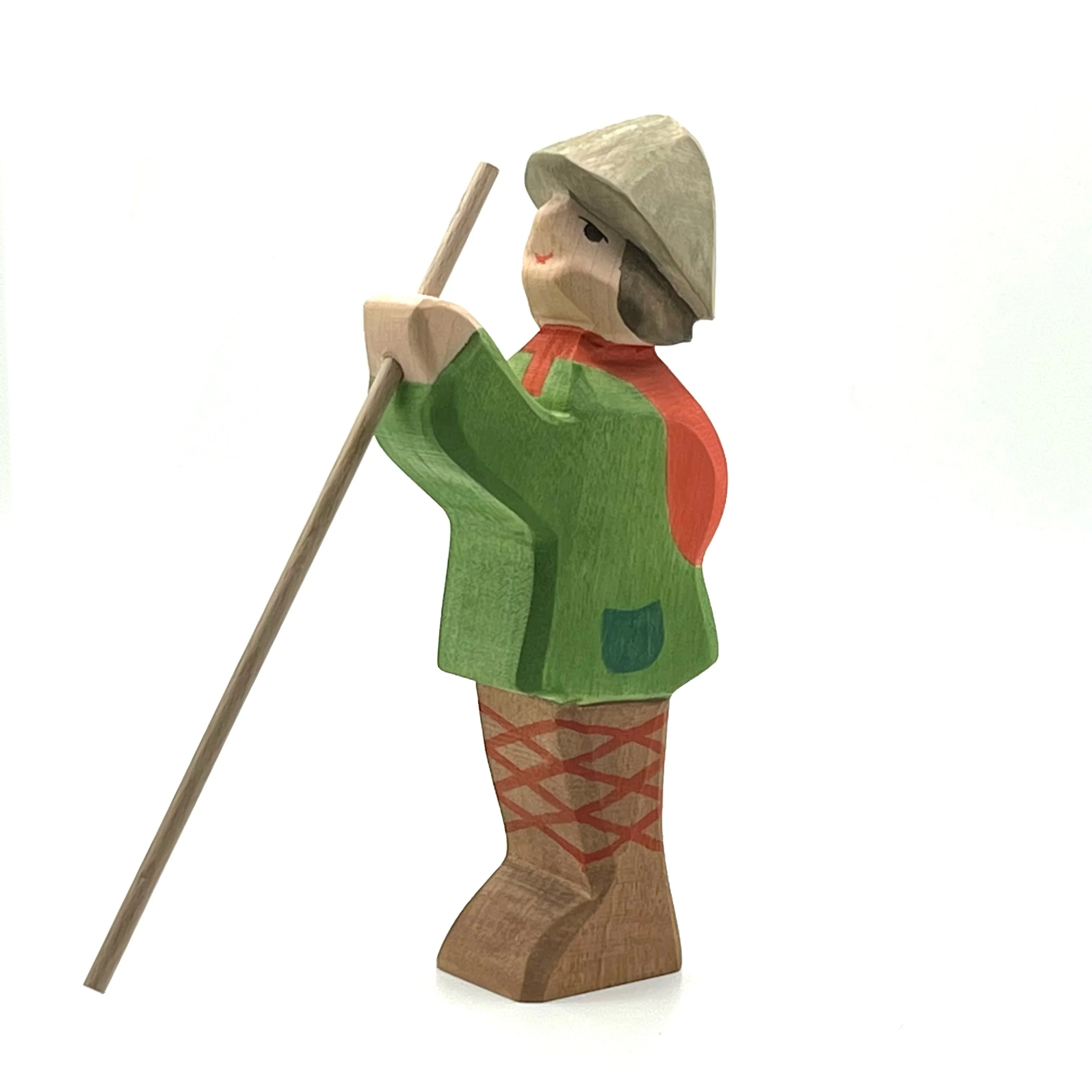 Handcrafted Open Ended Wooden Toy Figure Family - Shepherd Standing