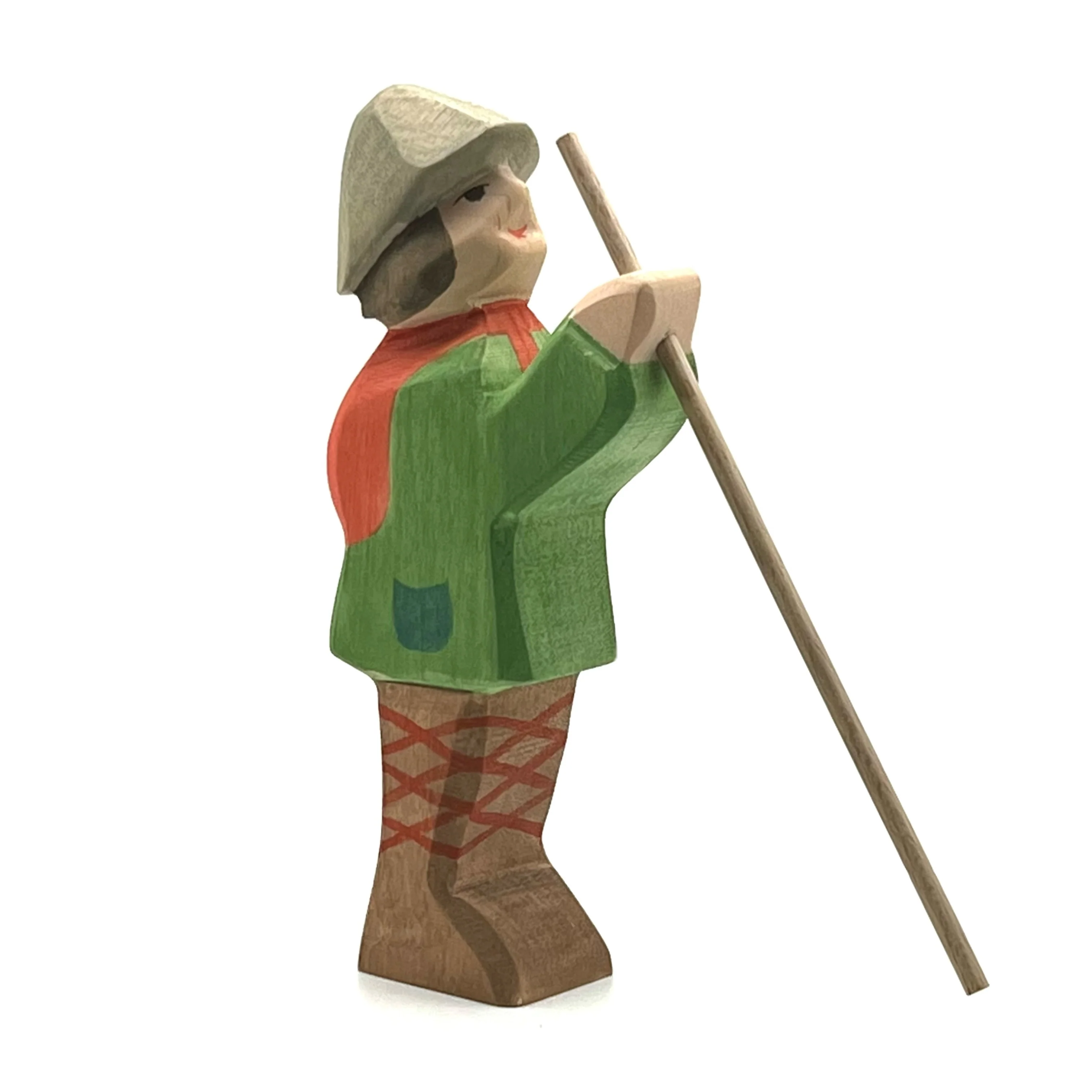 Handcrafted Open Ended Wooden Toy Figure Family - Shepherd Standing - Image 3