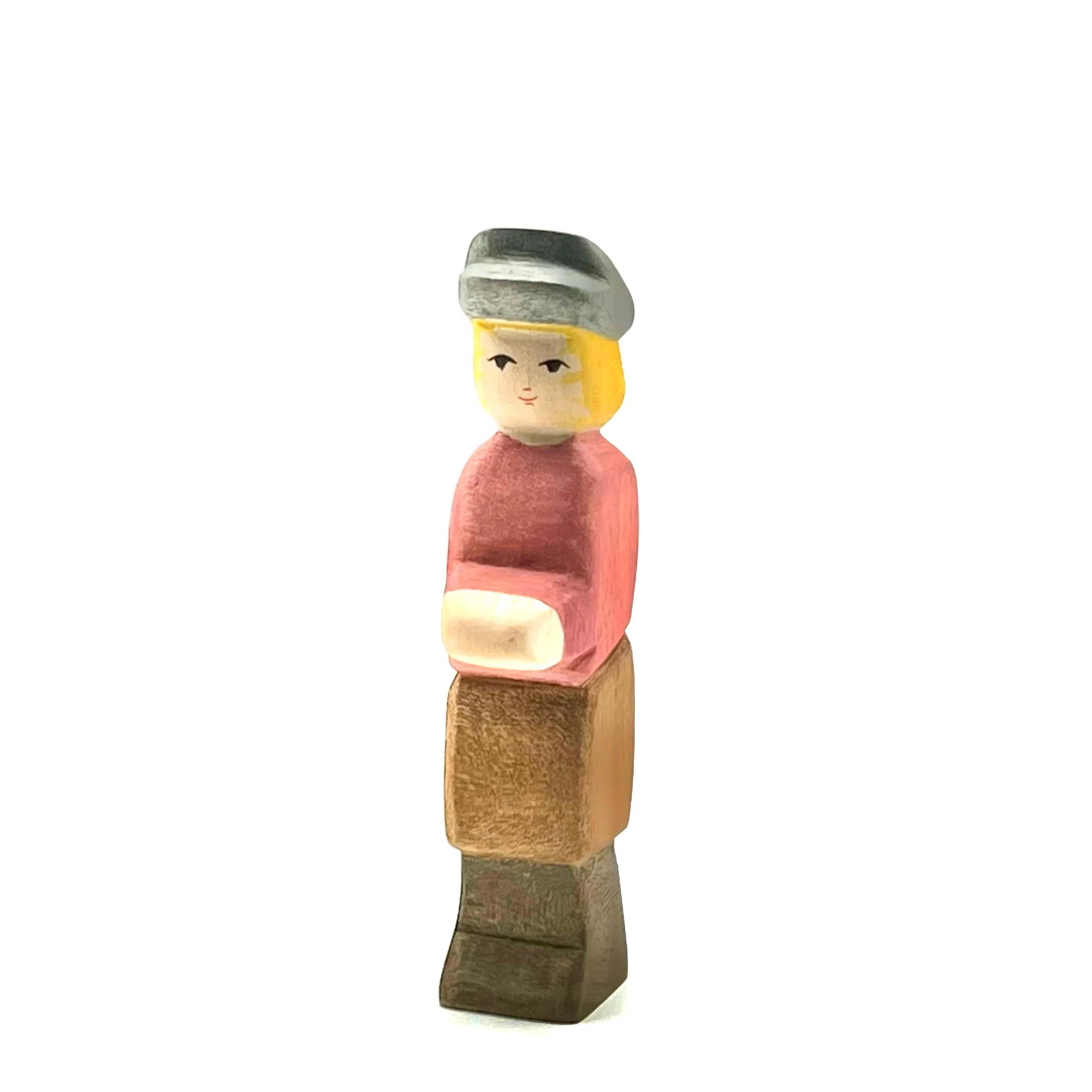 Handcrafted Open Ended Wooden Toy Figure Family - Son