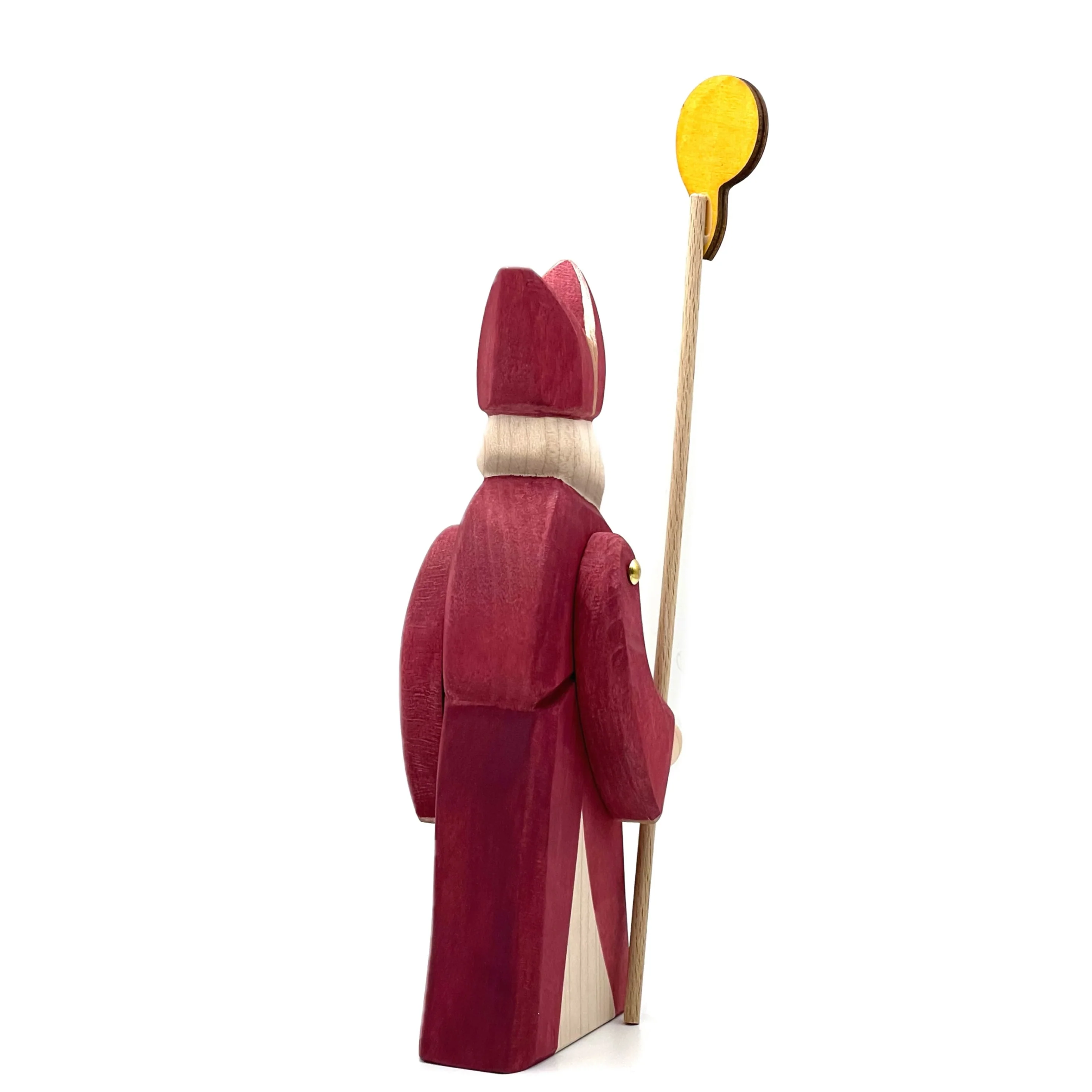 Handcrafted Open Ended Wooden Toy Figure Family - St Nicholas with Staff II - Image 2