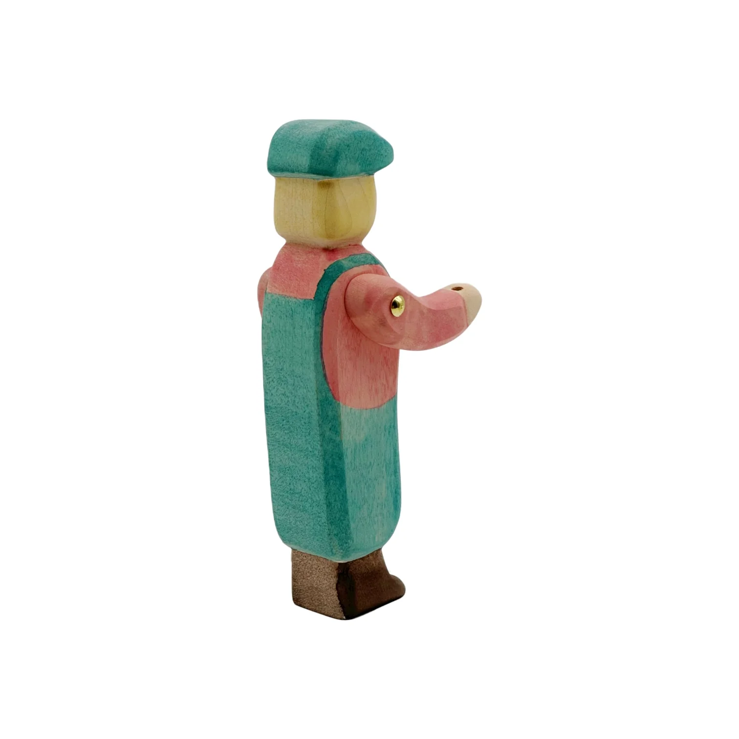 Handcrafted Open Ended Wooden Toy Figure Family - Zoo Keeper (without bucket) - Image 2