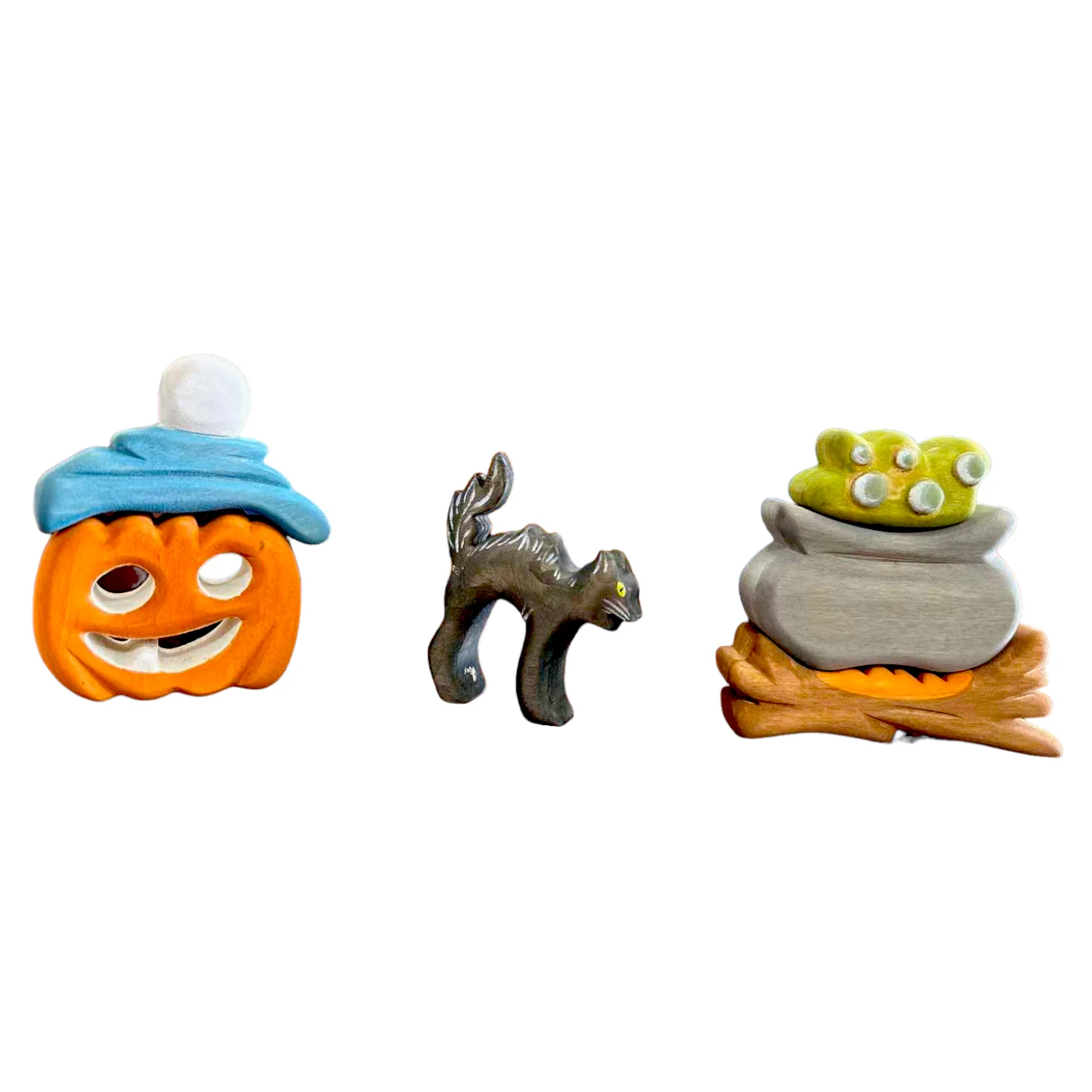 Handcrafted Open Ended Wooden Toy Holiday Set - 16 Pieces Halloween Set - Image 5
