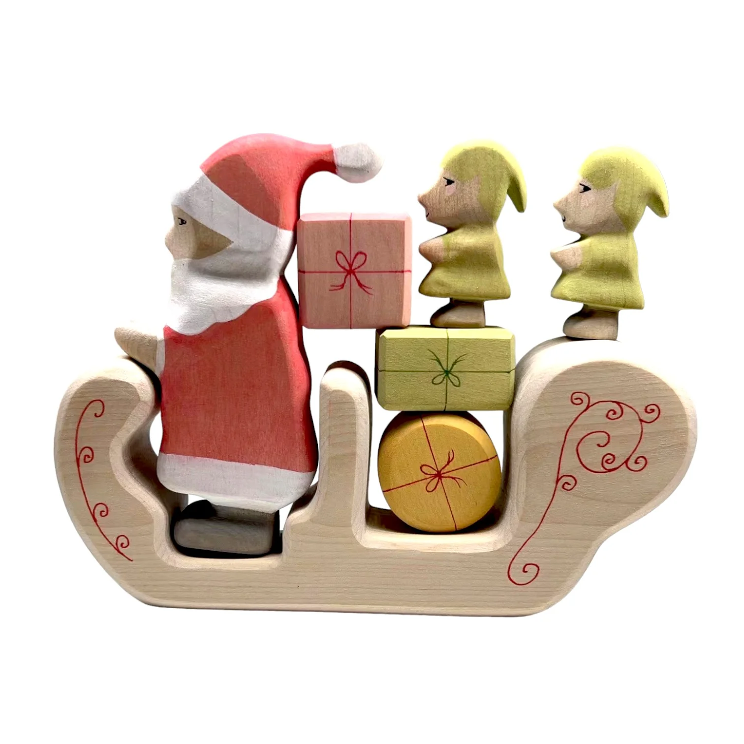 Handcrafted Open Ended Wooden Toy Holiday Set - 8 Pieces Christmas Set - Image 6