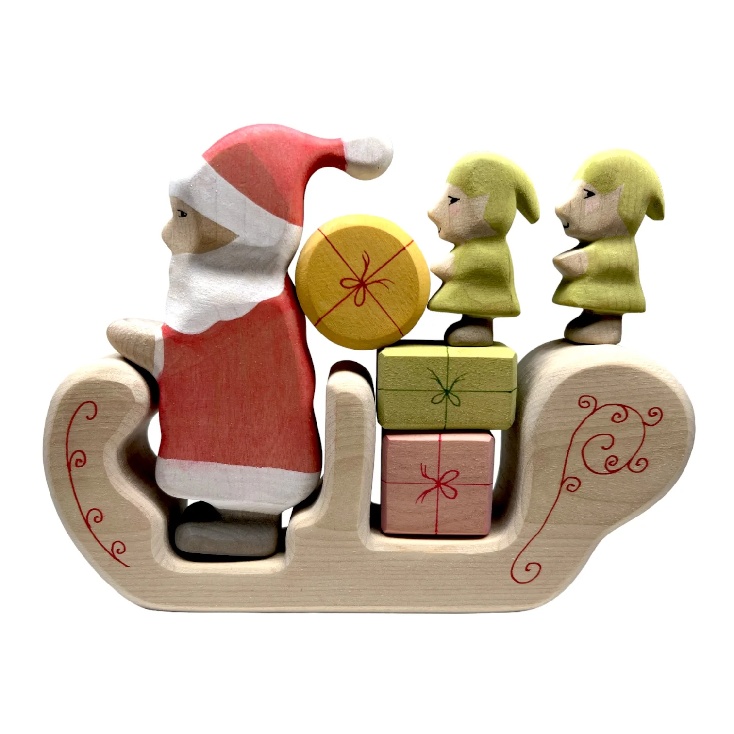 Handcrafted Open Ended Wooden Toy Holiday Set - 8 Pieces Christmas Set - Image 7