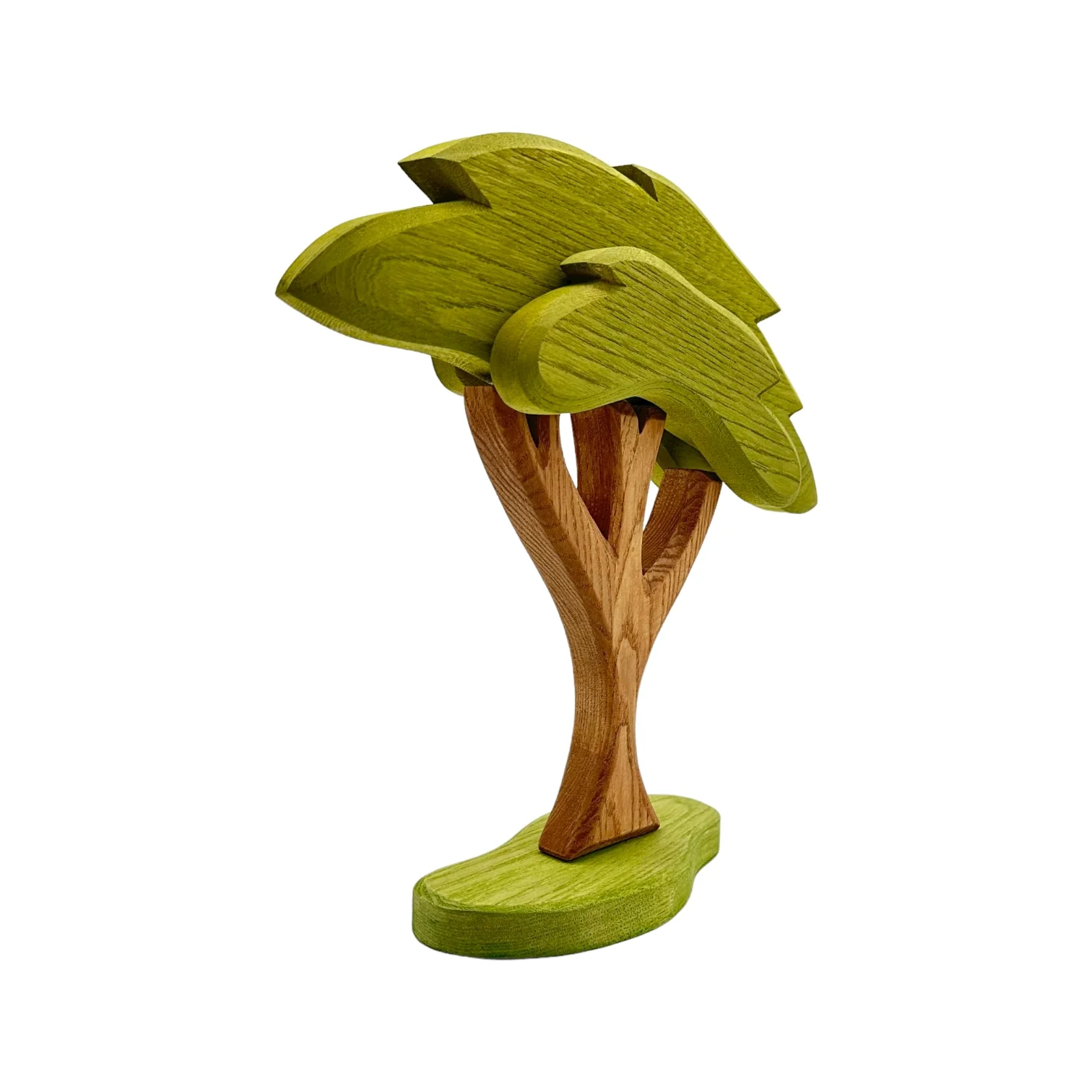 Handcrafted Open Ended Wooden Toy Tree and Landscaping - African Tree with Base - Image 2