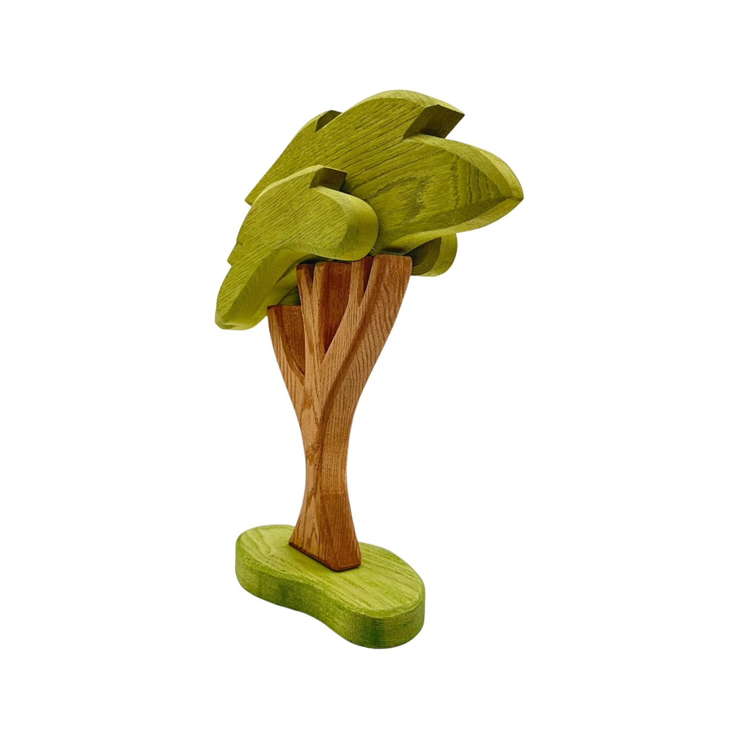Handcrafted Open Ended Wooden Toy Tree and Landscaping - African Tree with Base - Image 3