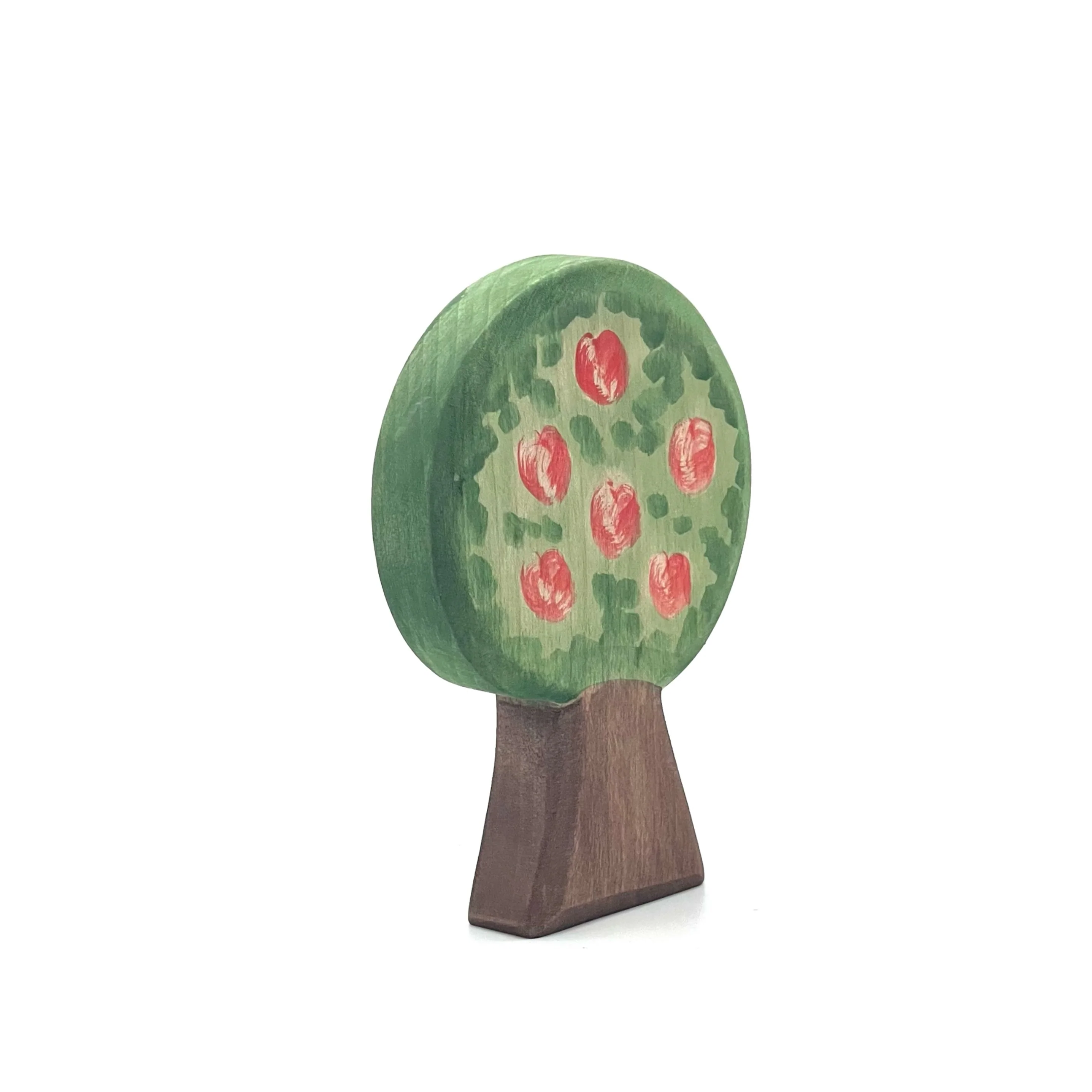 Handcrafted Open Ended Wooden Toy Tree and Landscaping - Apple Tree