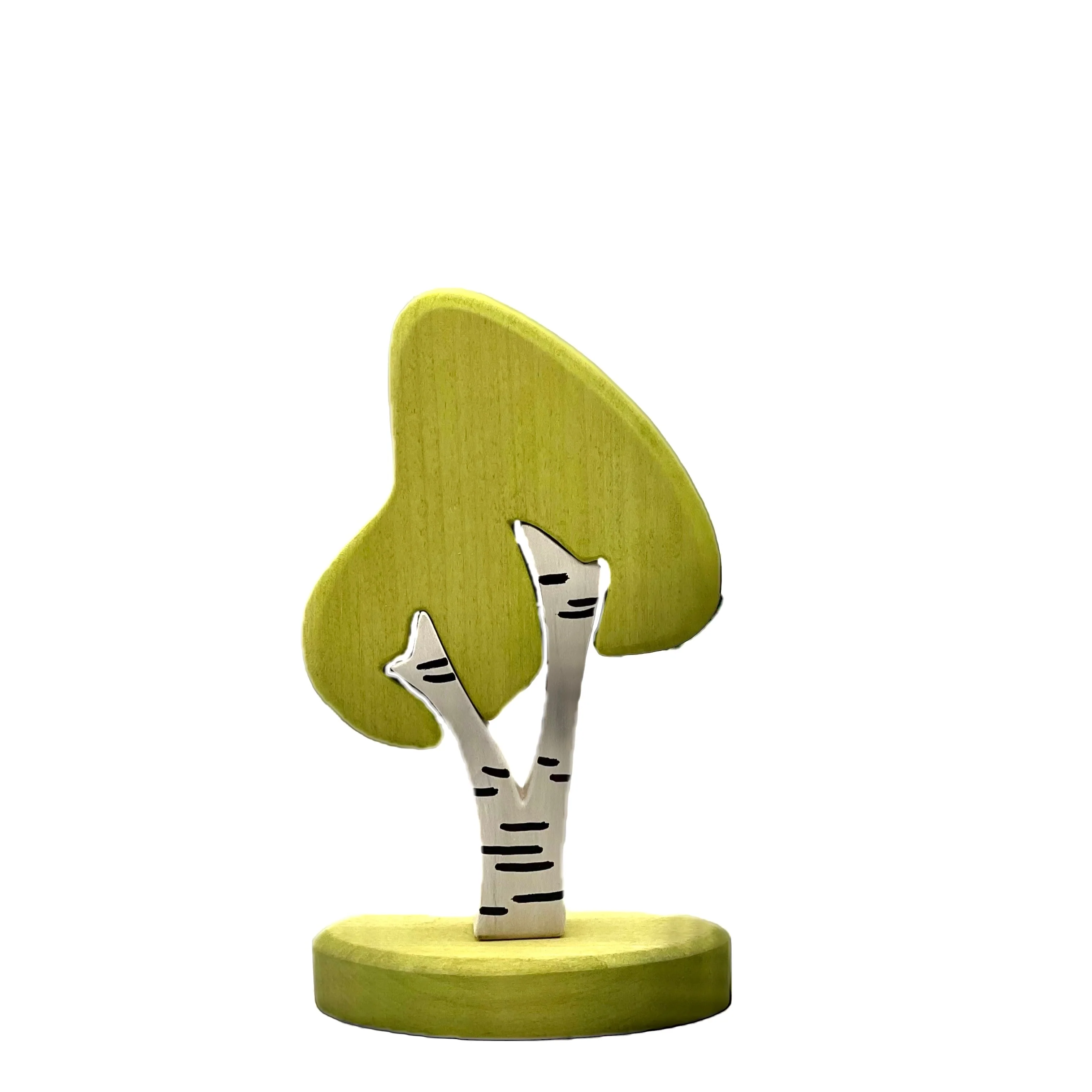 Handcrafted Open Ended Wooden Toy Tree and Landscaping - Birch Tree 2 Pieces