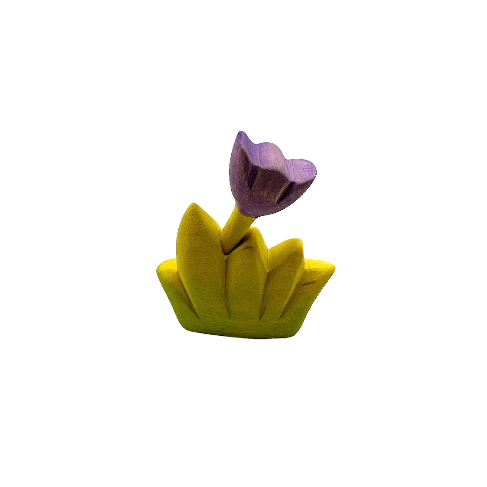Handcrafted Open Ended Wooden Toy Tree and Landscaping - Grass with Purple Flower Small - Image 2
